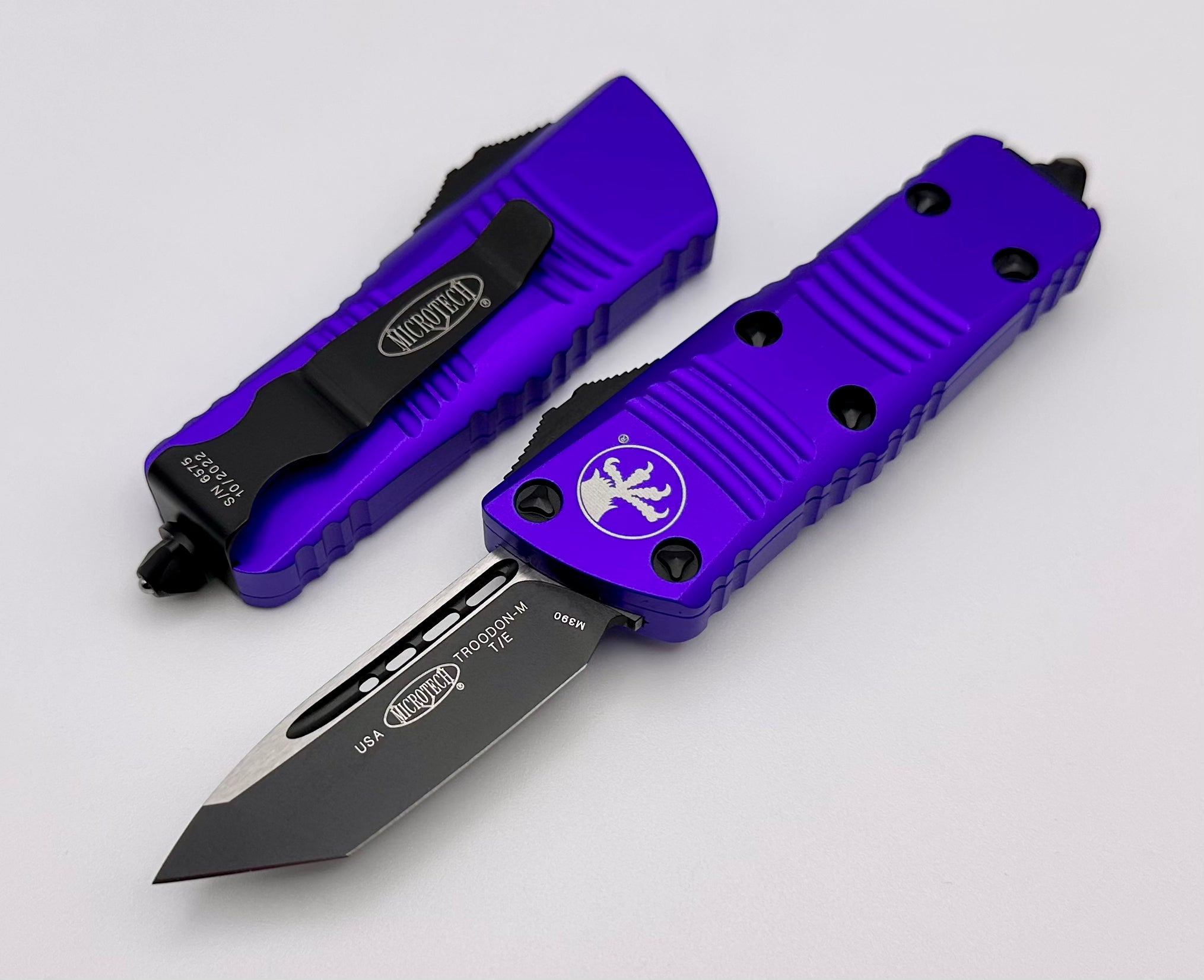 Microtech Troodon Mini Black Tanto & Purple 240-1PU