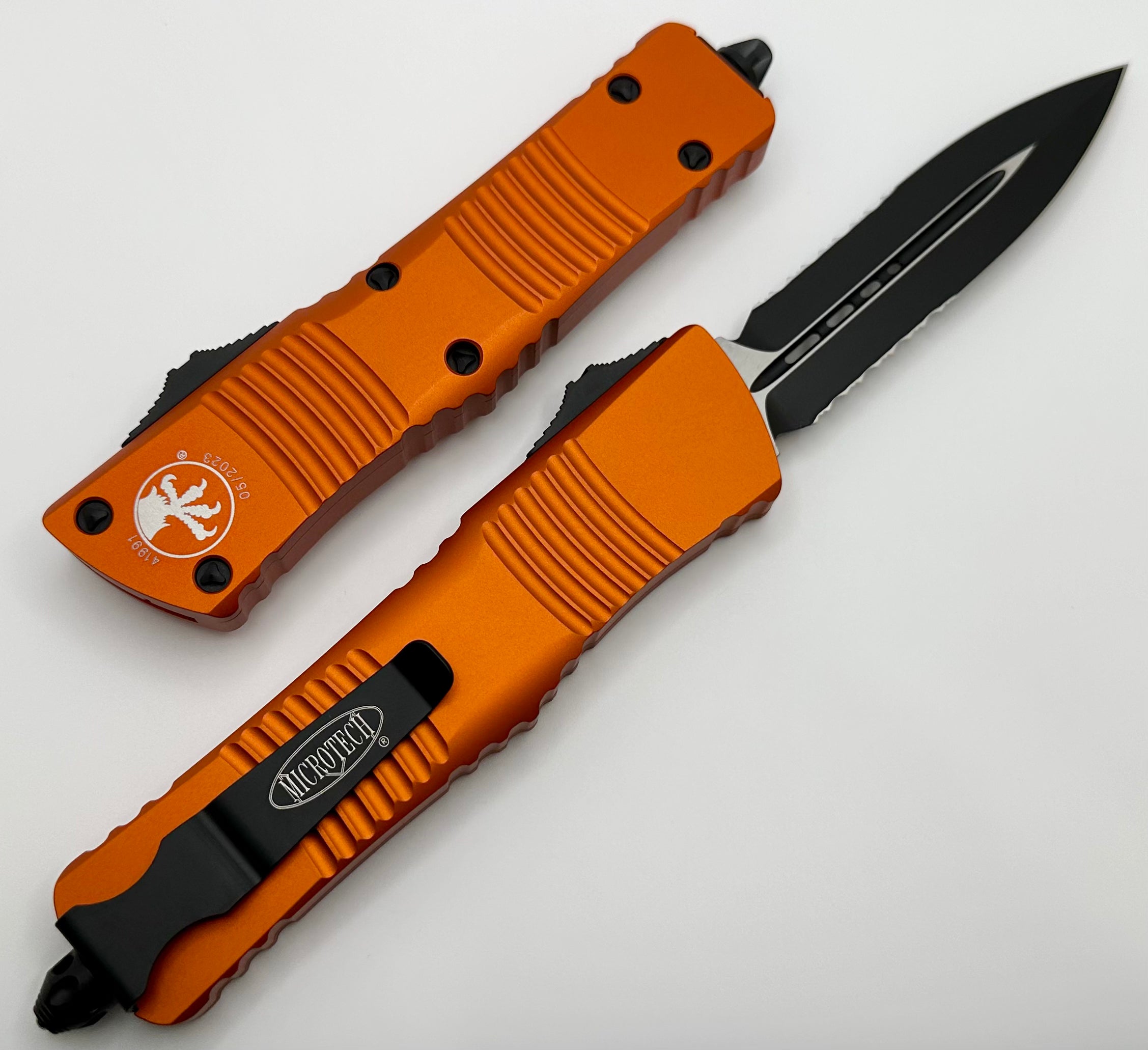 Microtech Combat Troodon D/E Black Partial Serrated & Orange 142-2OR