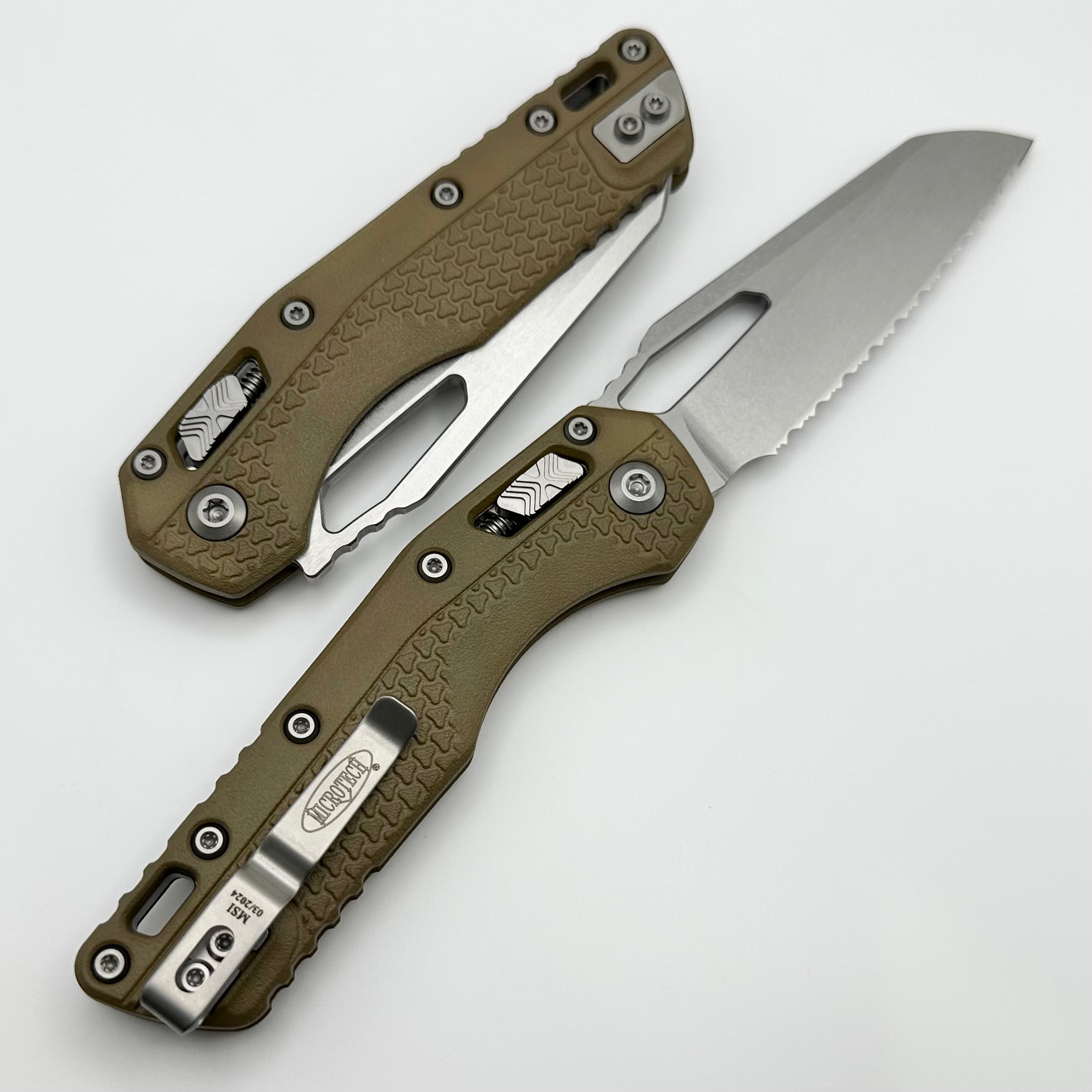 Microtech Knives MSI RAM LOK Dark Earth Polymer Injection Molded & Full Serrated M390MK 210T-12PMDE