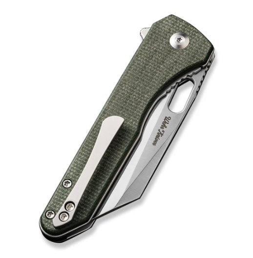 Civivi Nugz Green Canvas Micarta Handles w/ Satin 14C28N C23060-2