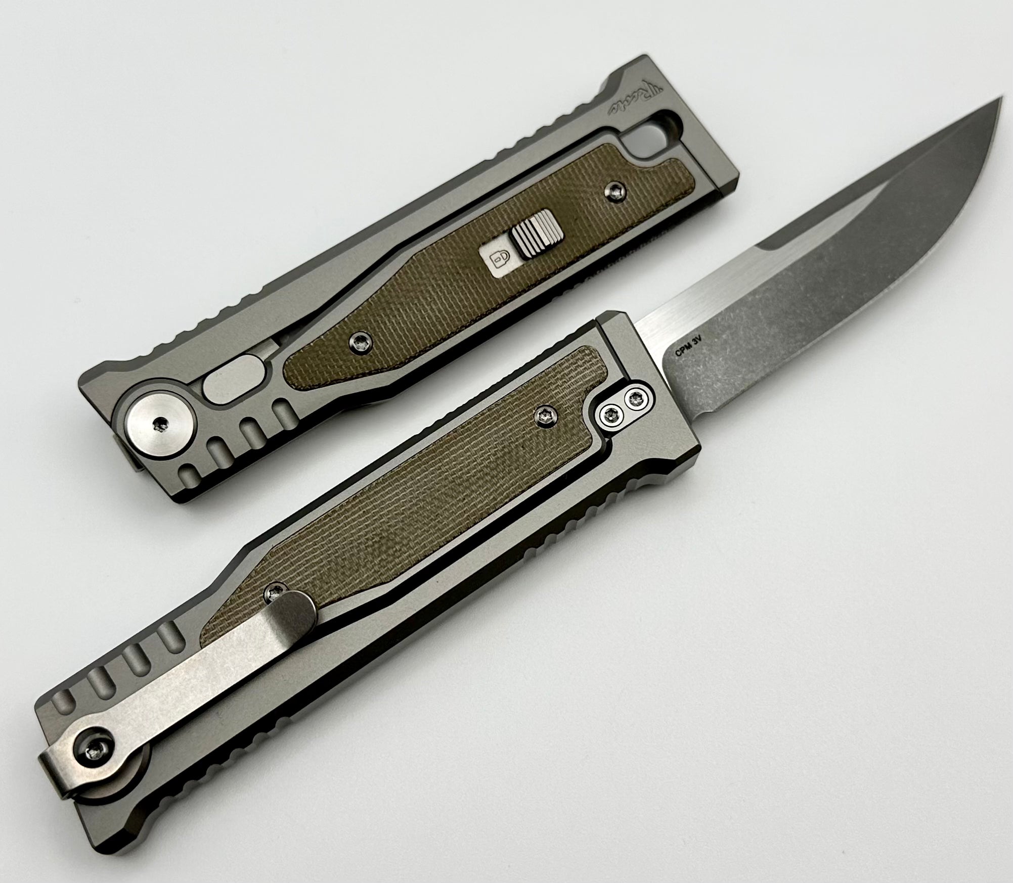 Reate EXO M Green Micarta & Two Tone Drop Point 3V