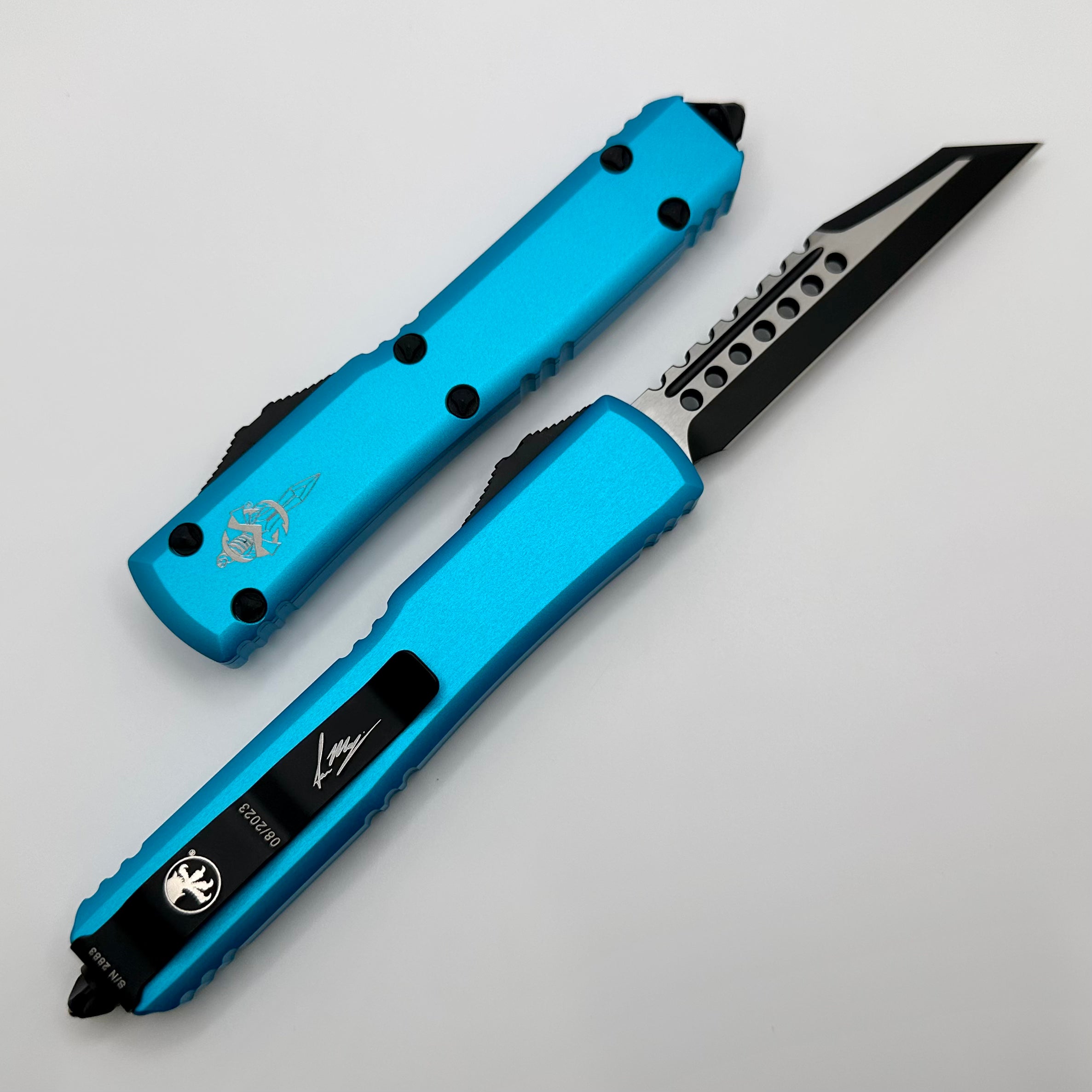 Microtech Ultratech Warhound Turquoise Standard Signature Series 119W-1TQS