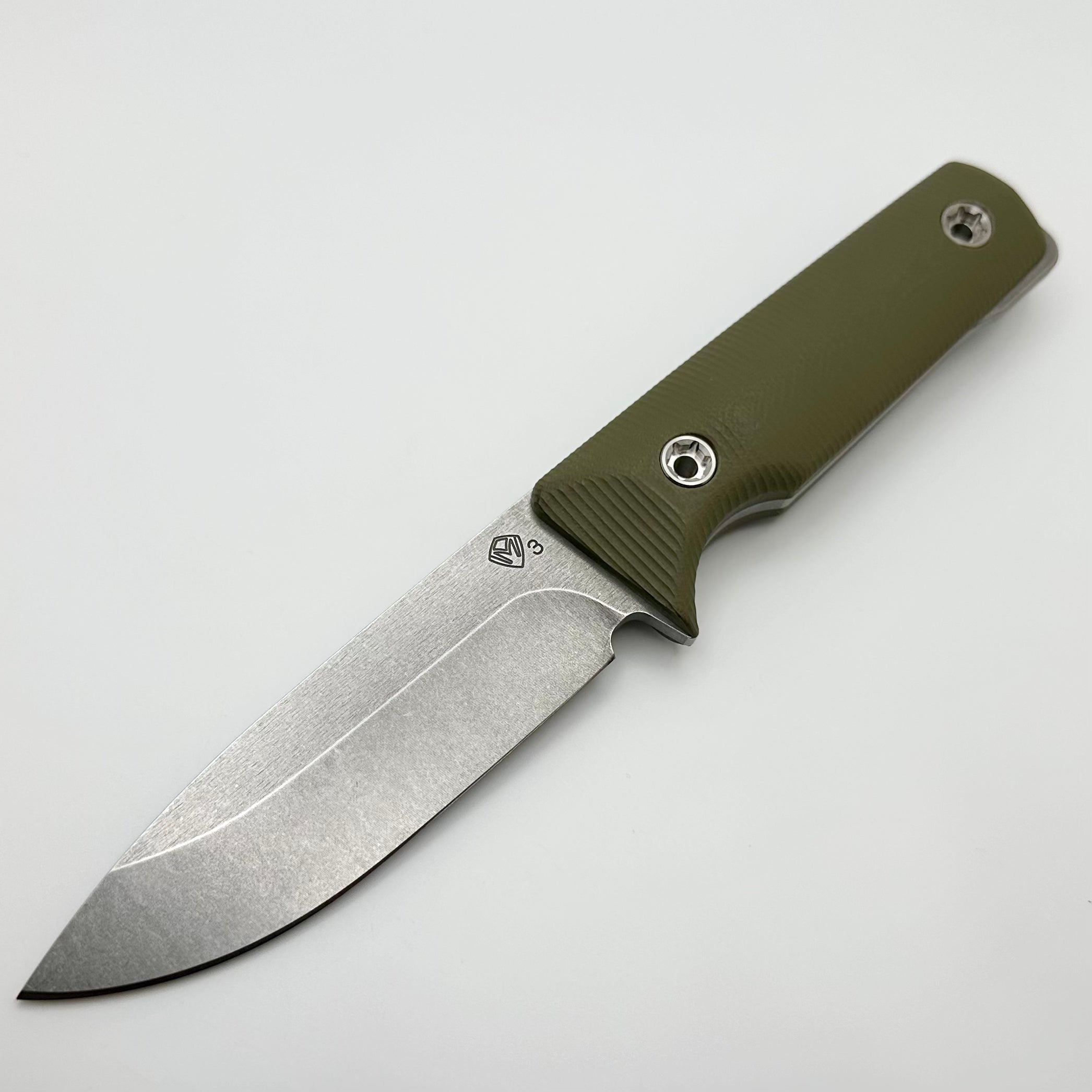 Medford The San 3V Tumbled Blade w/ OD Green G-10 Handle Fixed Blade