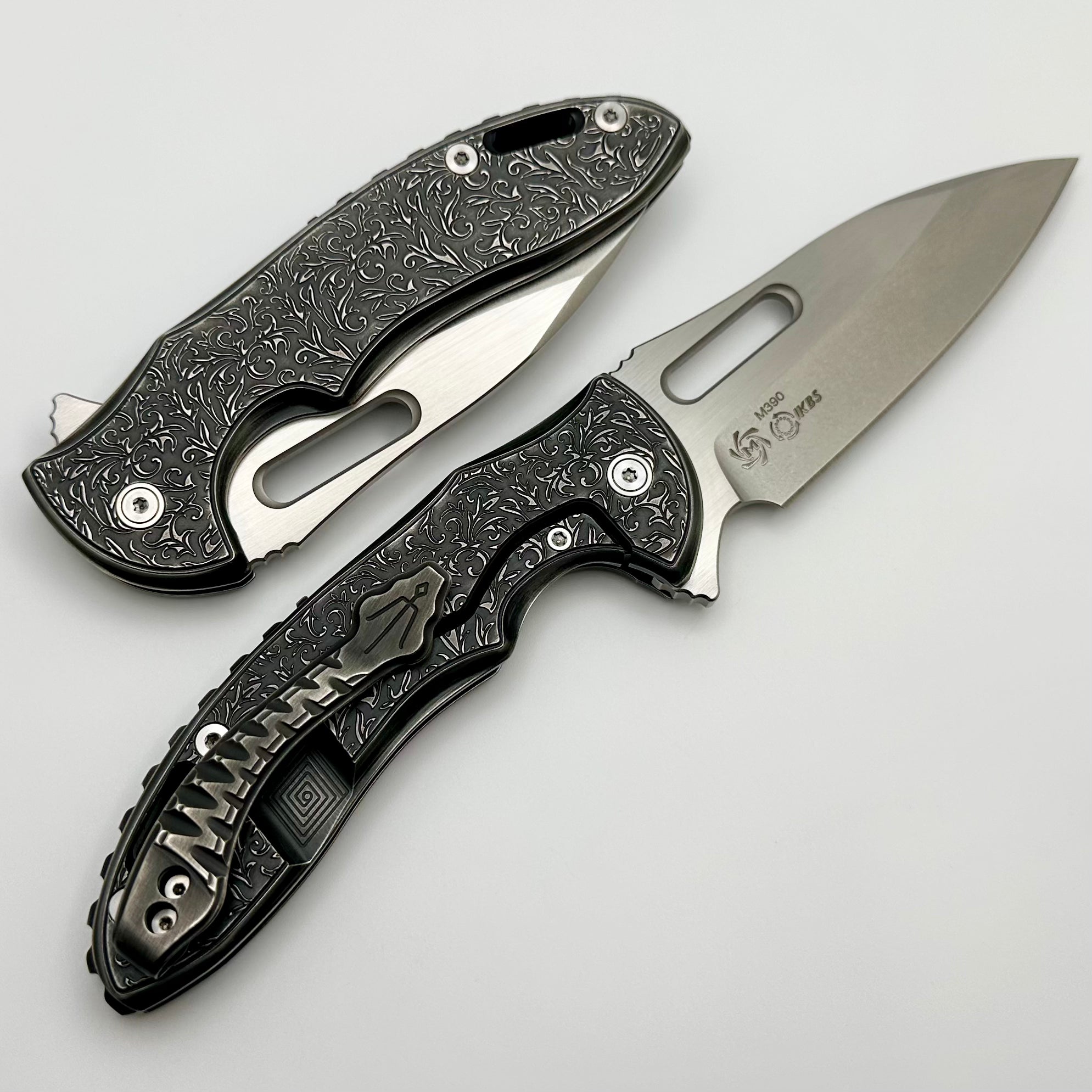 Mechforce Knives Sentry Rick Lala Collab PVD Black Scroll Pattern Titanium & M390