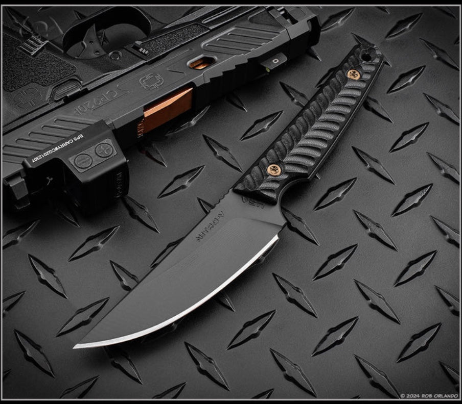 RMJ Tactical Unmei Black G-10 & Graphite Black Nitro-V Fixed Blade