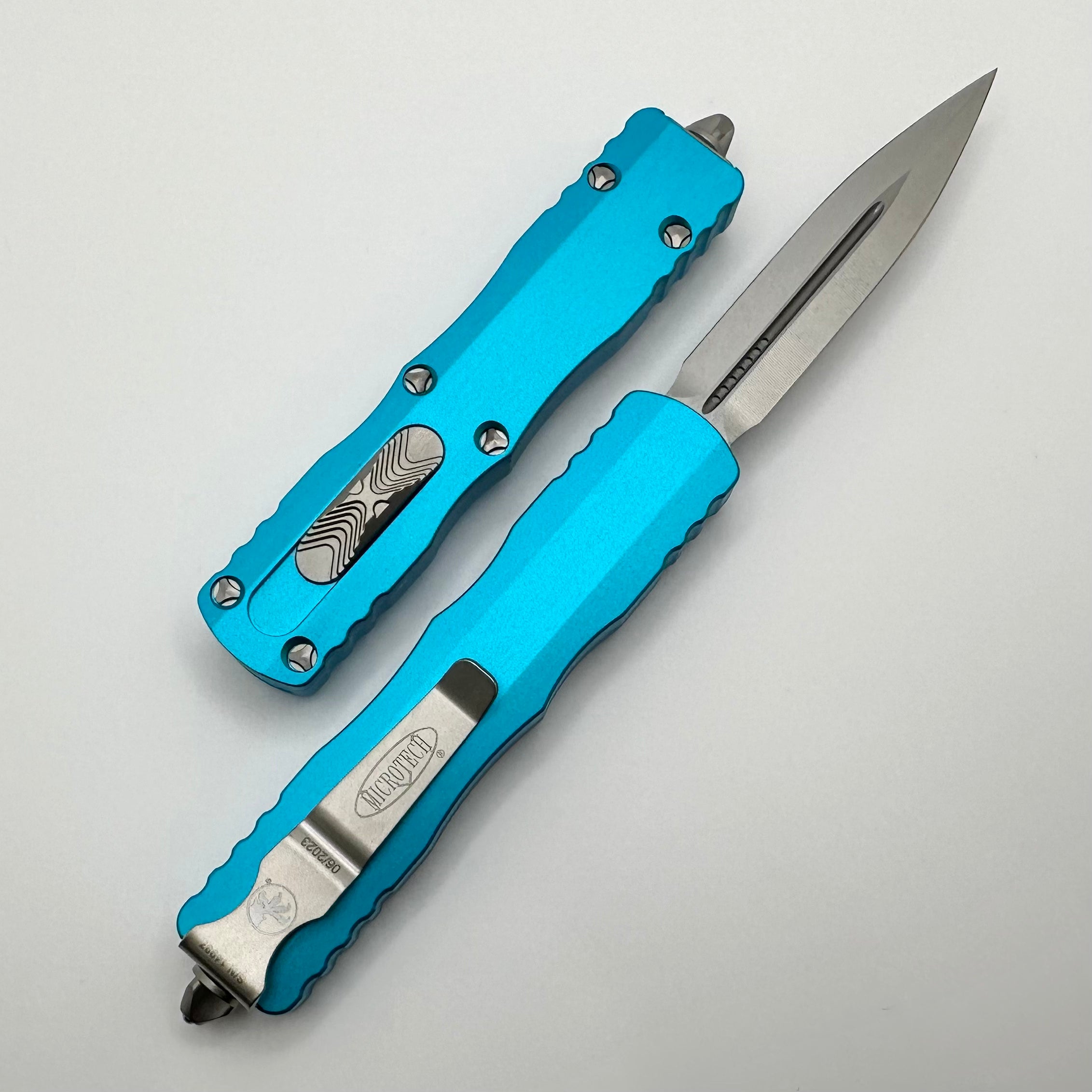 Microtech Dirac D/E Stonewash Standard & Turquoise 225-10TQ