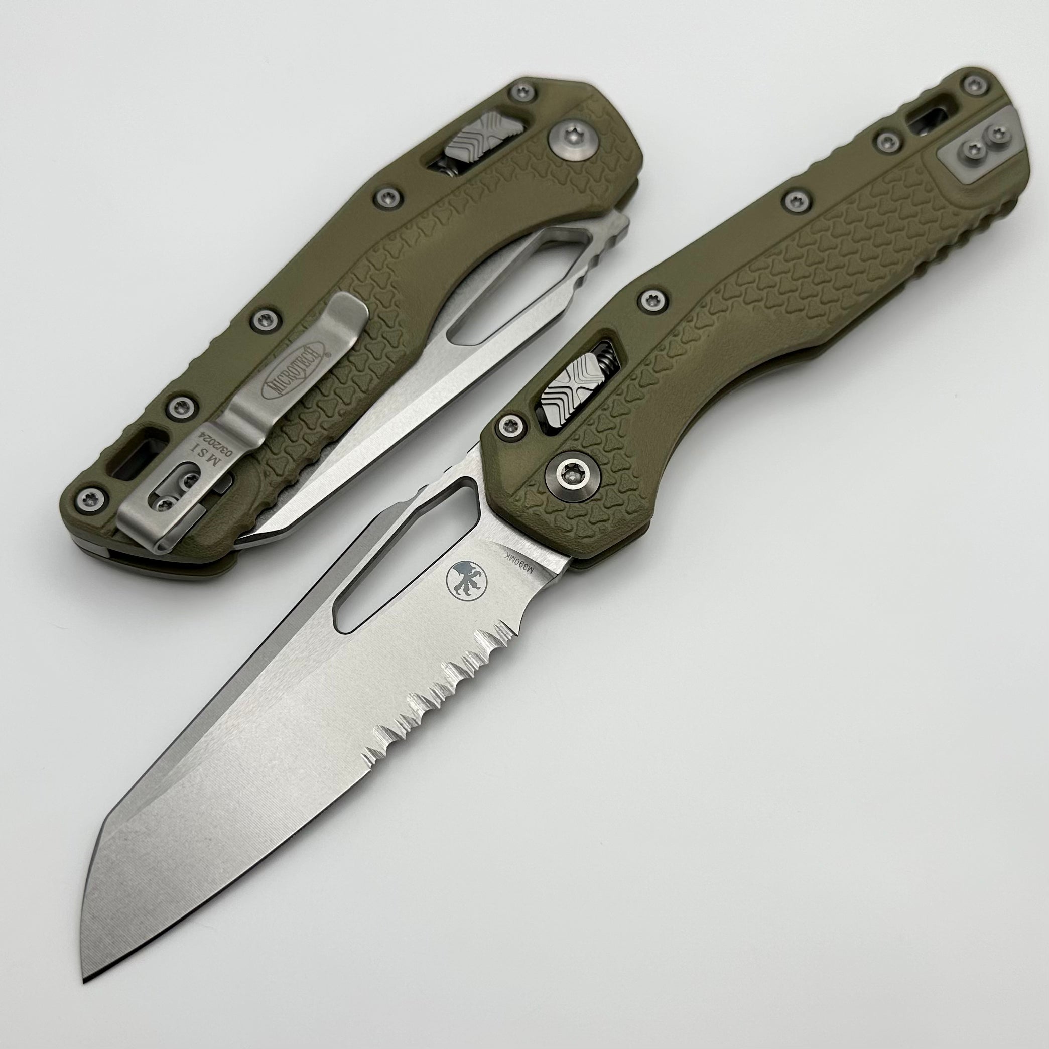 Microtech Knives MSI RAM LOK OD Green Polymer Injection Molded & Partial Serrated M390MK 210T-11PMOD