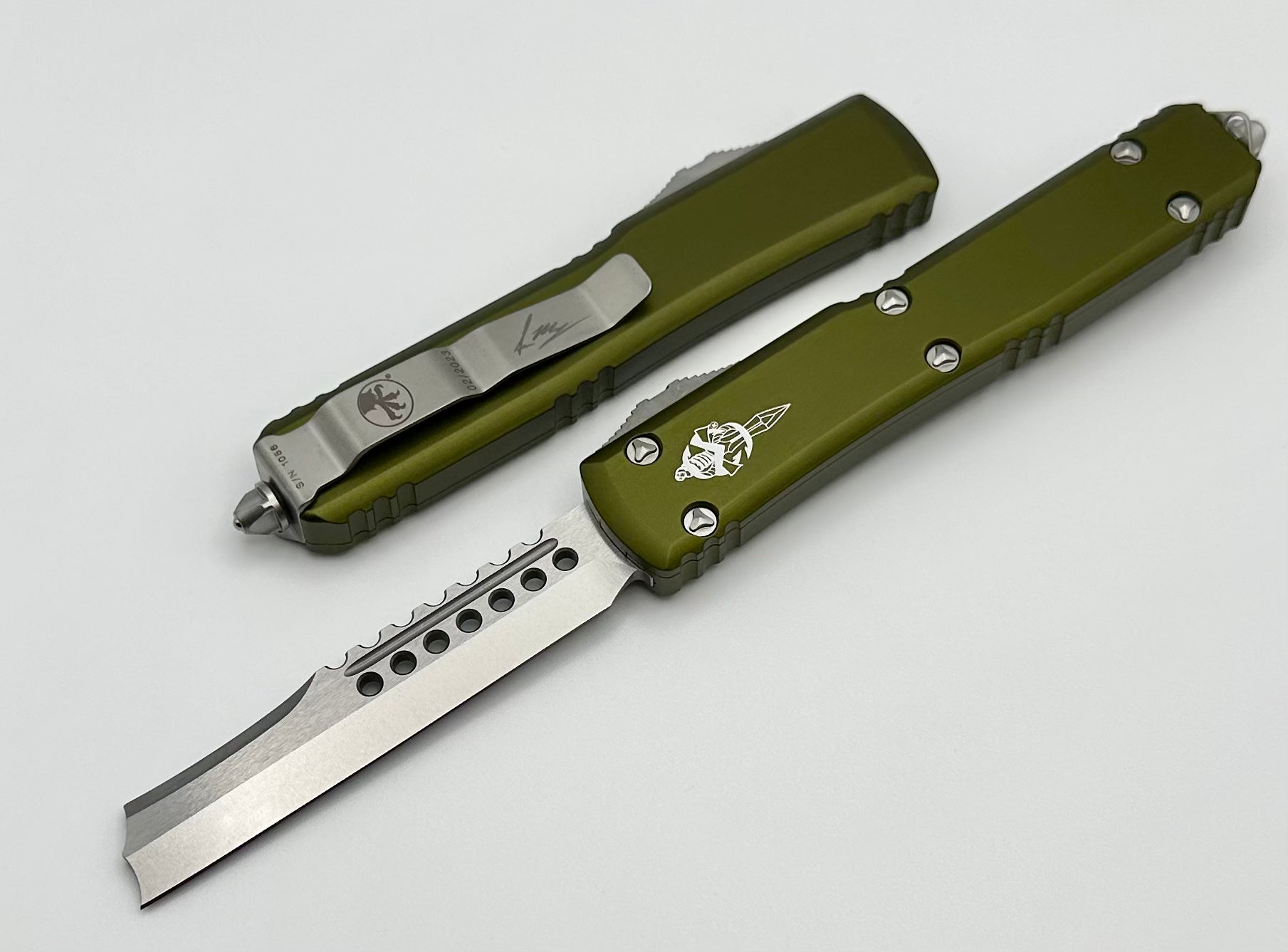 Microtech Ultratech Hellhound Razor Stonewash Standard & OD Green 119R-10ODS