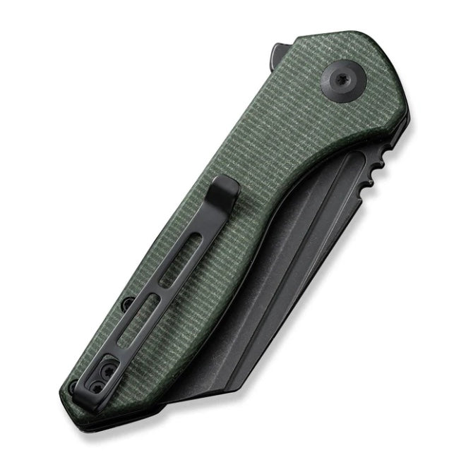 Civivi ExOne Flipper Green Canvas Micarta & Black Stonewash Nitro-V C23036-3