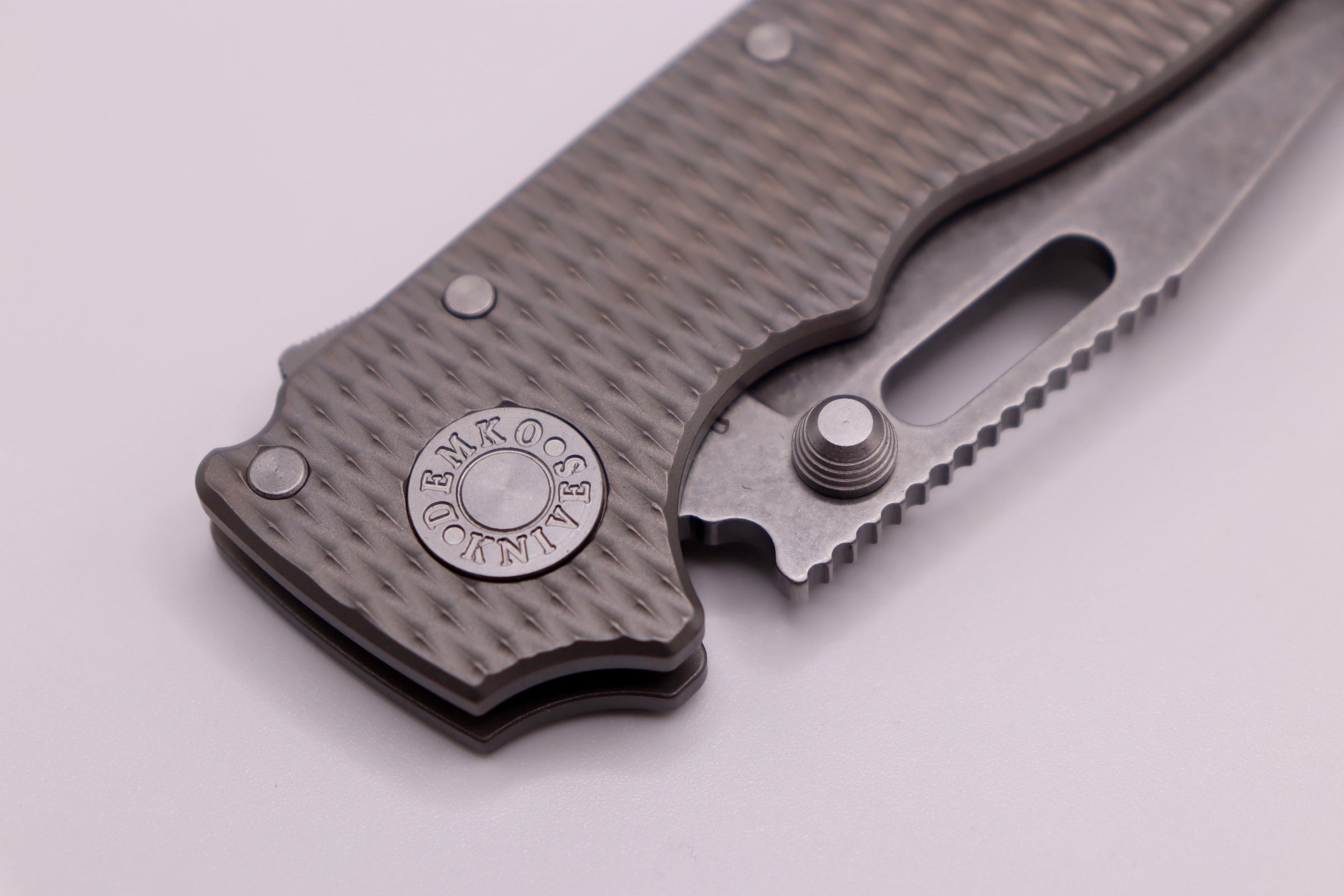 Demko AD20.5 3V Clip Point & Textured Titanium