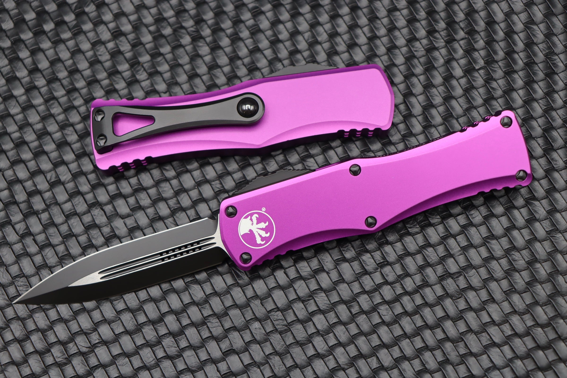 Microtech Hera Double Edge Black Standard & Violet 702-1VI