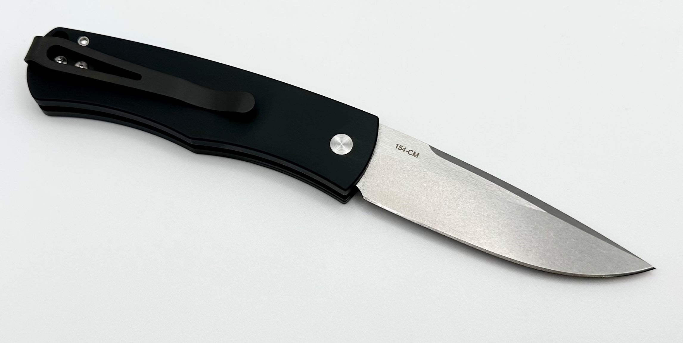 Pro-Tech Whiskers Bolster Release Tuxedo Black w/ White Micarta & Stonewash Blade BR-1.51