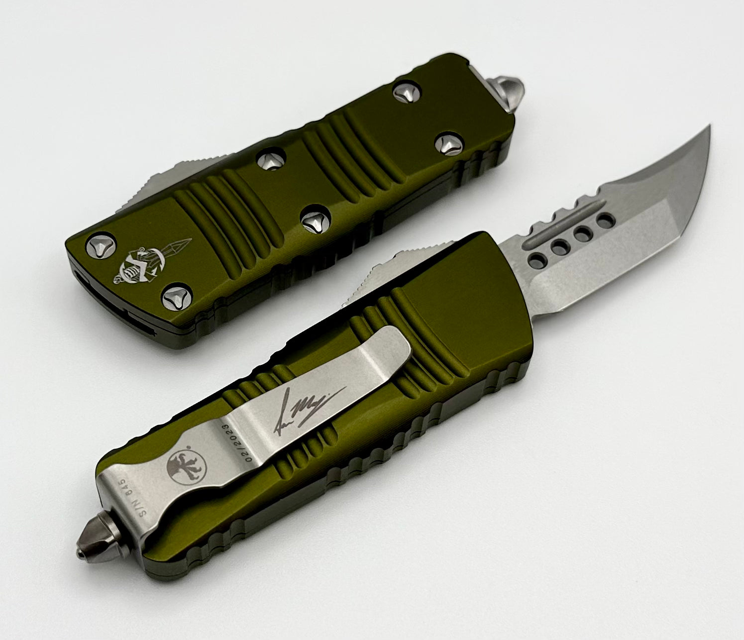 Microtech Mini Troodon Hellhound Stonewash & OD Green 819-10ODS