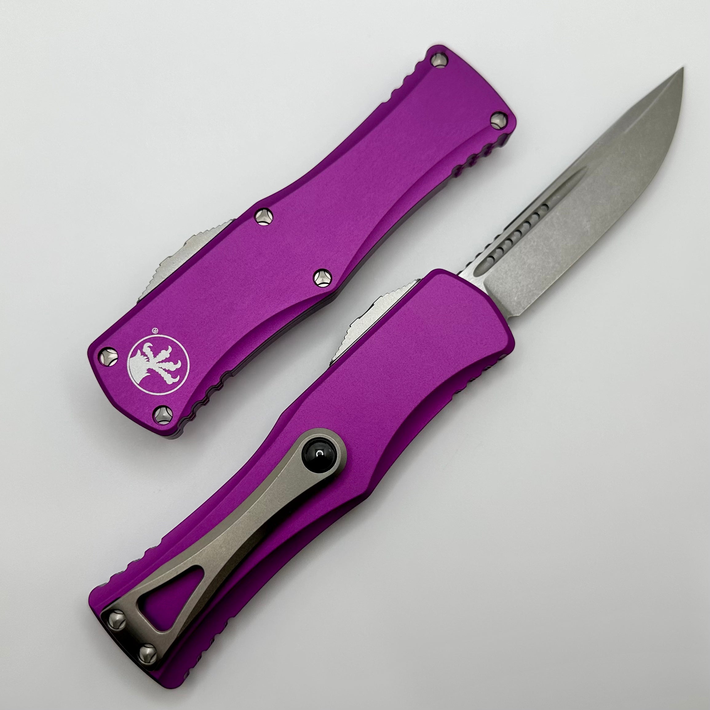 Microtech Hera Single Edge Stonewash Standard & Violet 703-10VI