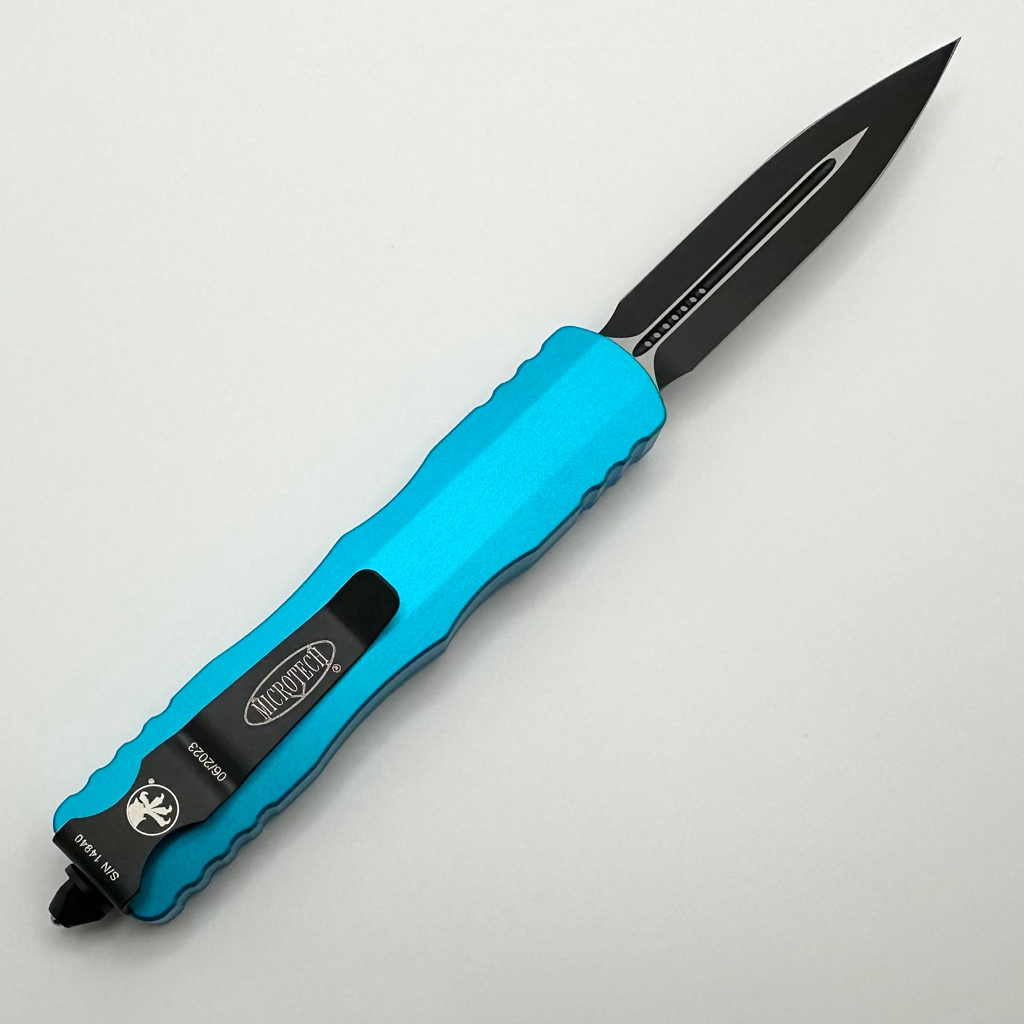 Microtech Dirac Double Edge Black Standard & Turquoise 225-1TQ