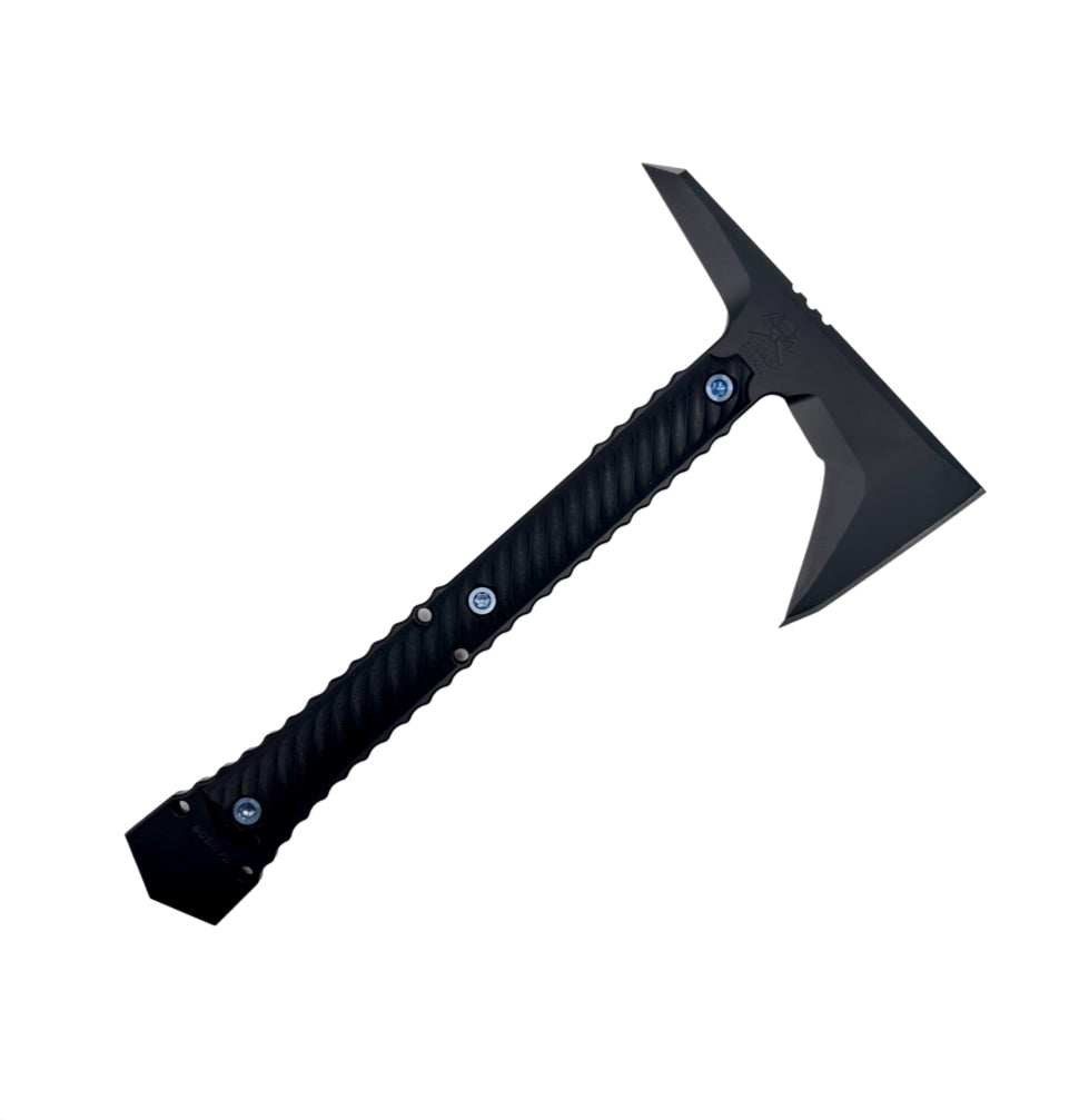 RMJ Tactical Ragnarok 12 Blackout Tomahawk with Blue Hardware