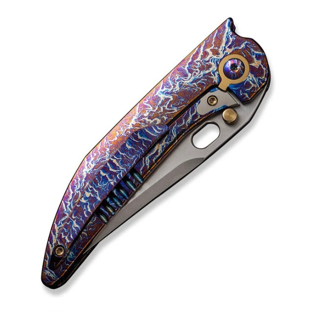 We Knife Attor Flamed Titanium Integral Handle w/ Polished Bead Blasted 20CV WE23037-2