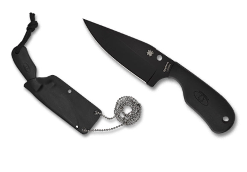 Spyderco Subway Bowie Black FRN & Black LC200N Fixed Blade FB48PBBK