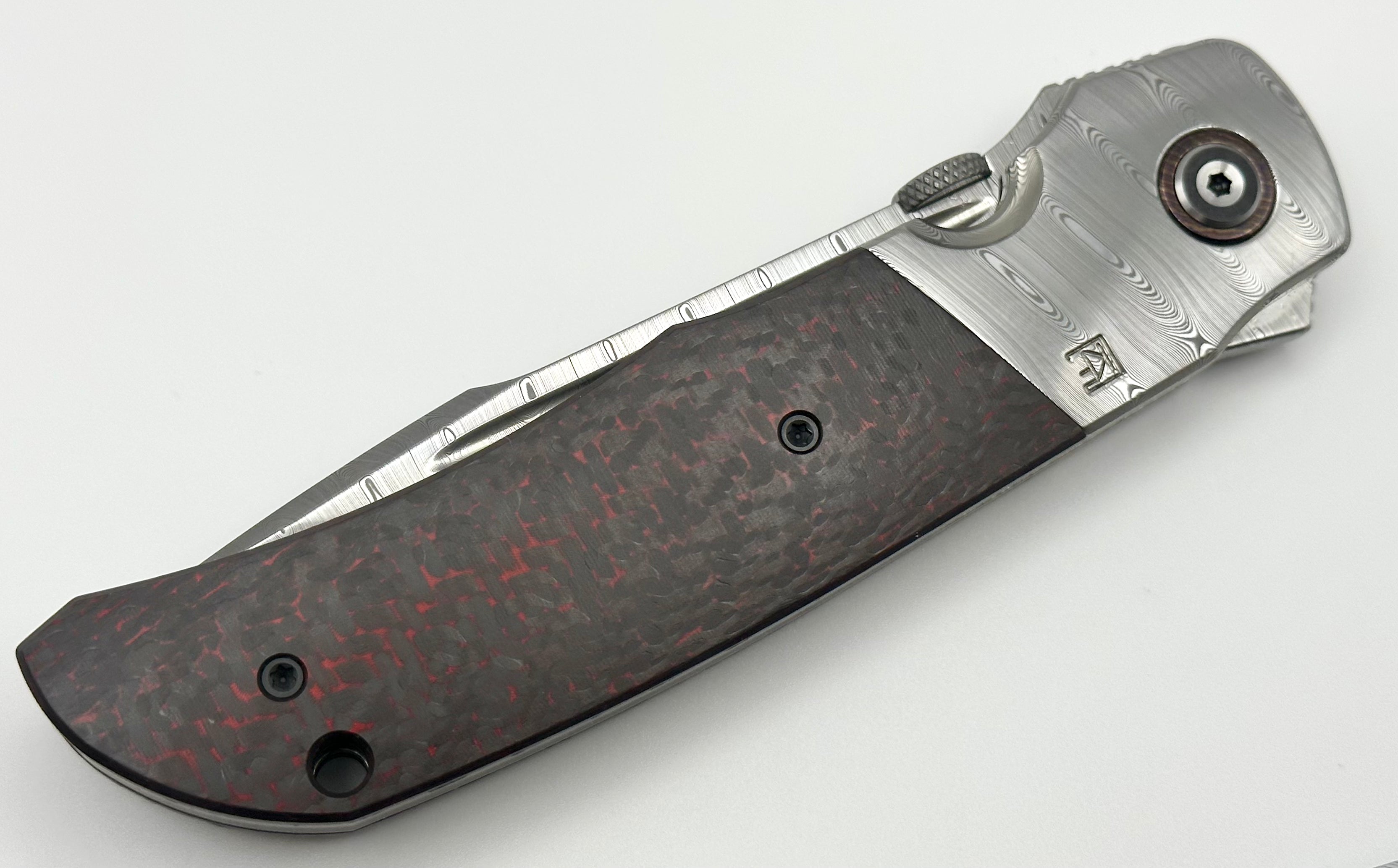 Custom Knife Factory Eagle Rock Damasteel Bolsters/Blade w/ Carbon Fiber