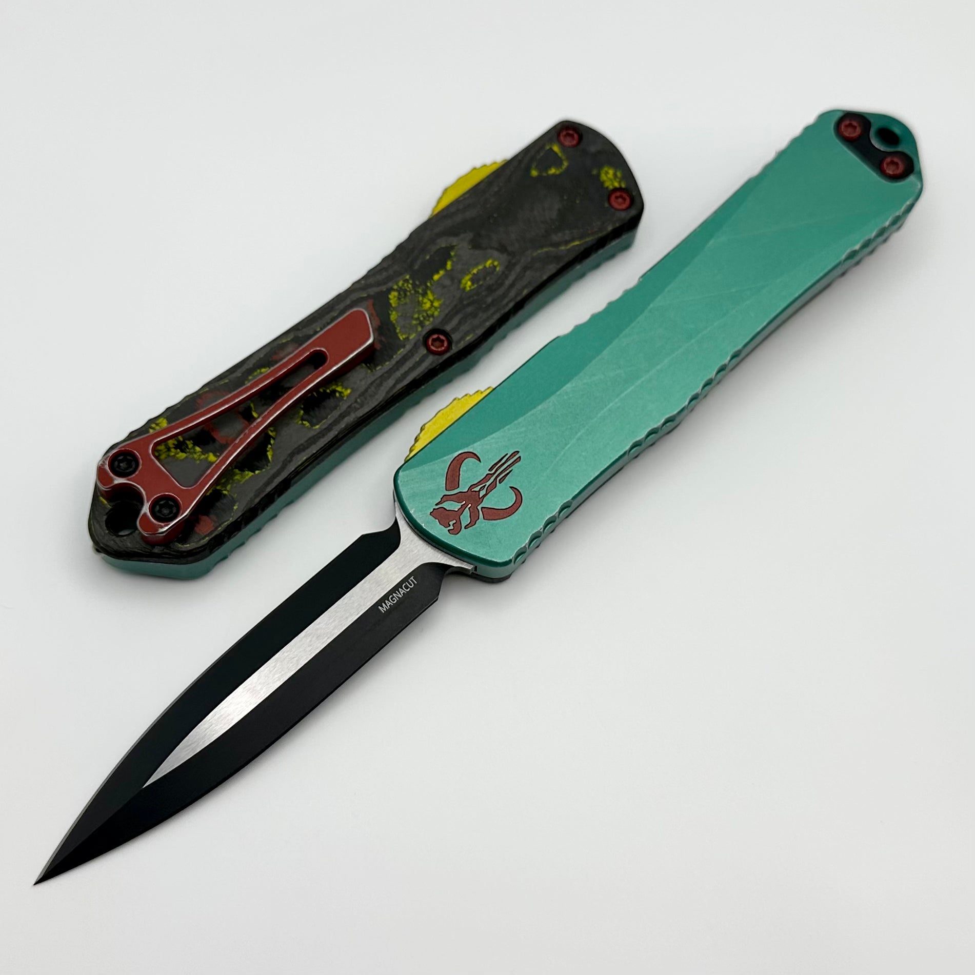 Heretic Knives Manticore E Bounty Hunter w/ Double Edge Two Tone Black MagnaCut H028-10A-BOUNTY