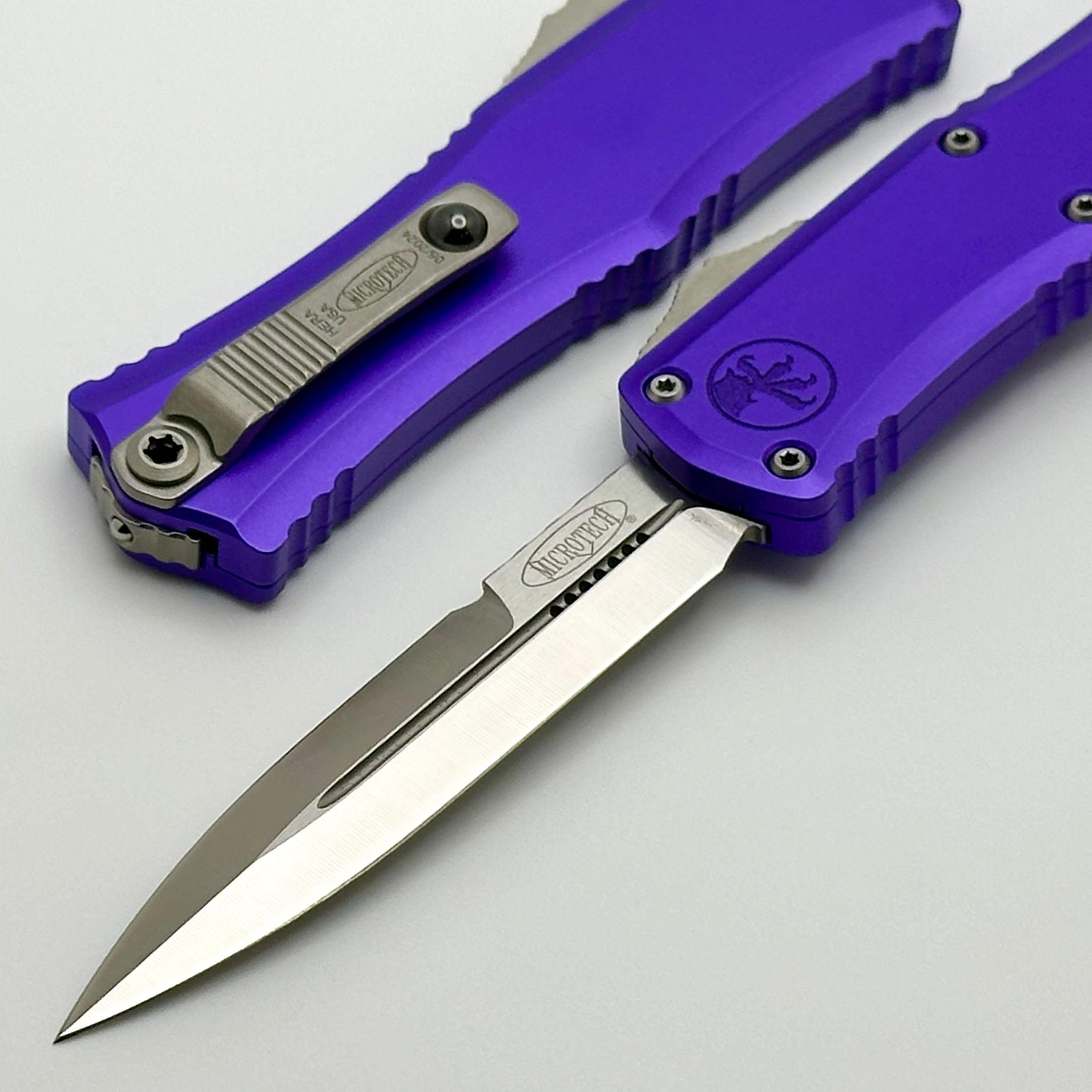 Microtech Knives Mini Hera Satin Bayonet M390MK & Purple 1701M-4PU