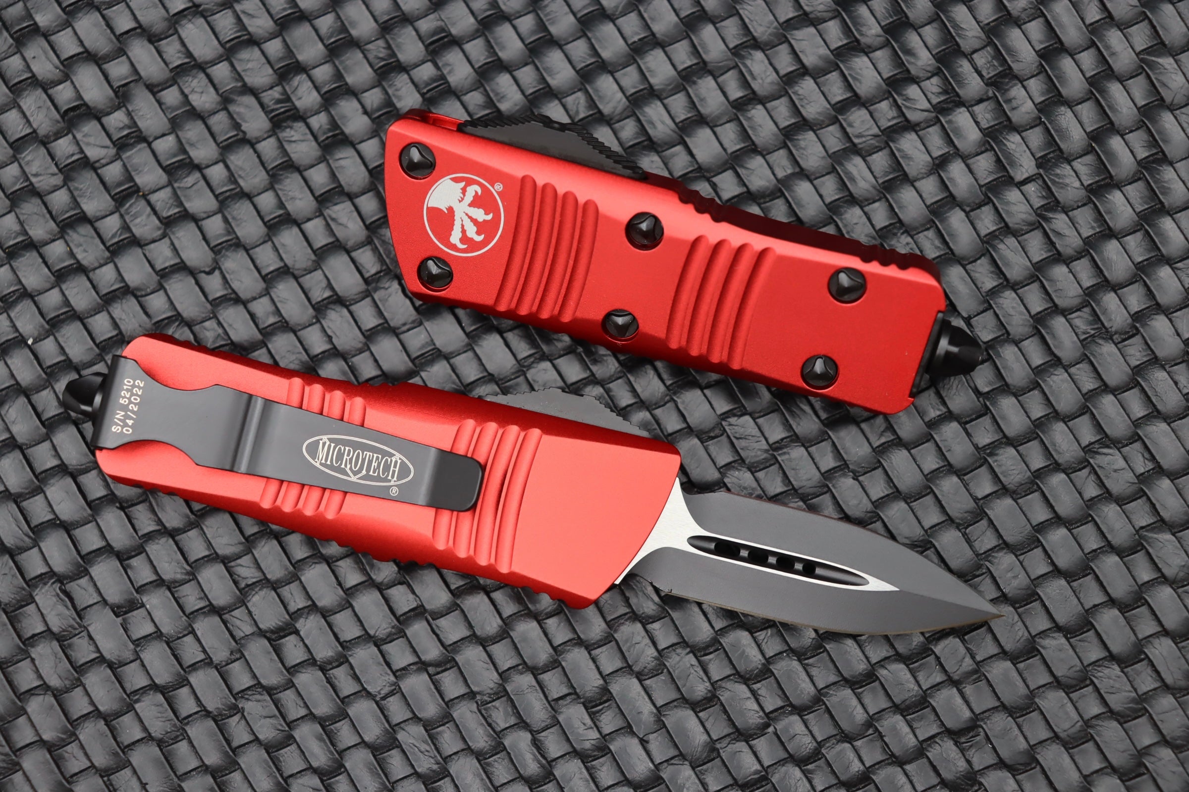 Microtech Troodon Mini Double Edge Black standard & Red 238-1RD