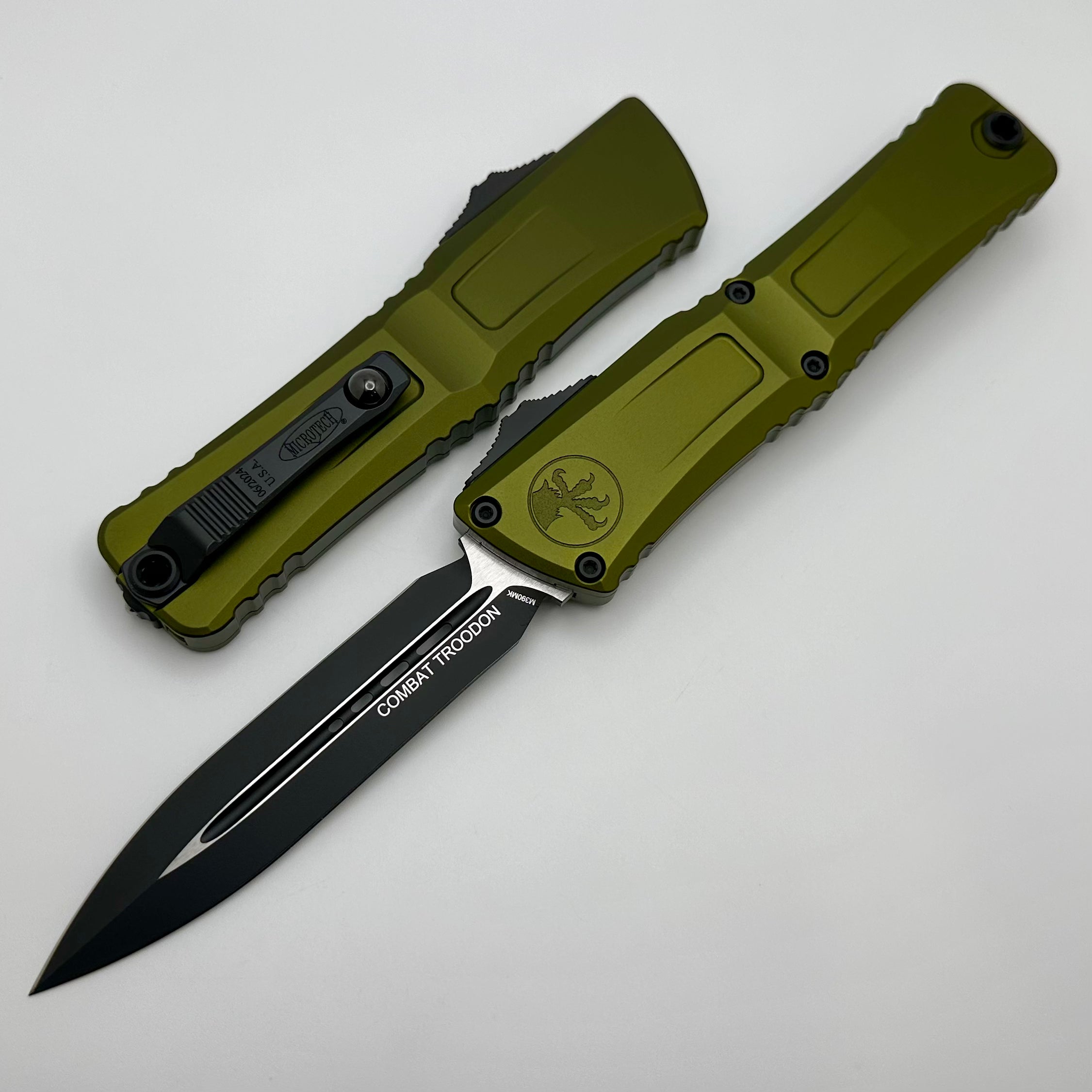 Microtech Knives Combat Troodon Gen III Black Double Edge w/ OD Green Handle 1142-1OD