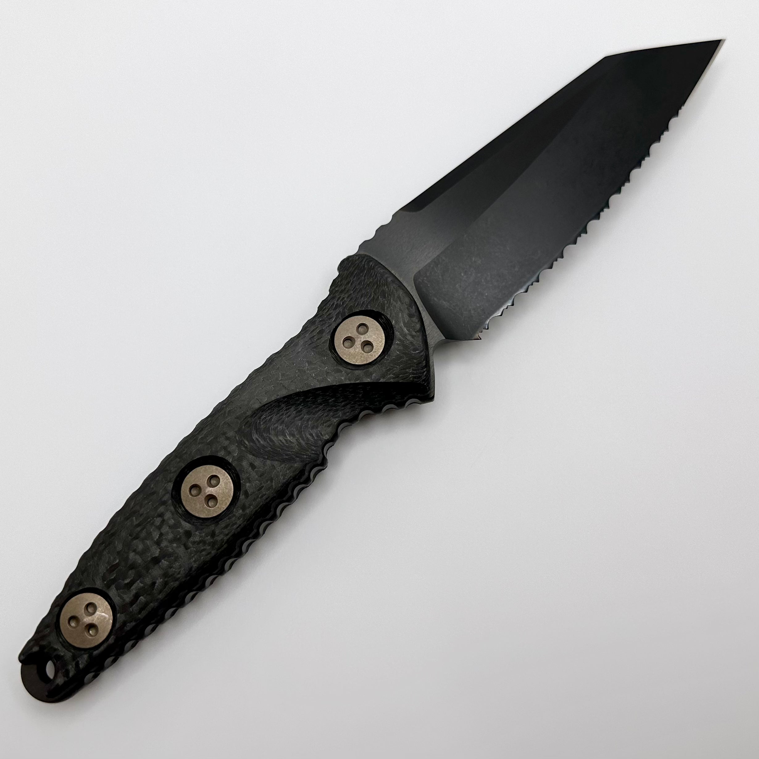 Microtech Socom Alpha Mini Warcom Full Serrated DLC & Carbon Fiber 93M-3DLCCFS