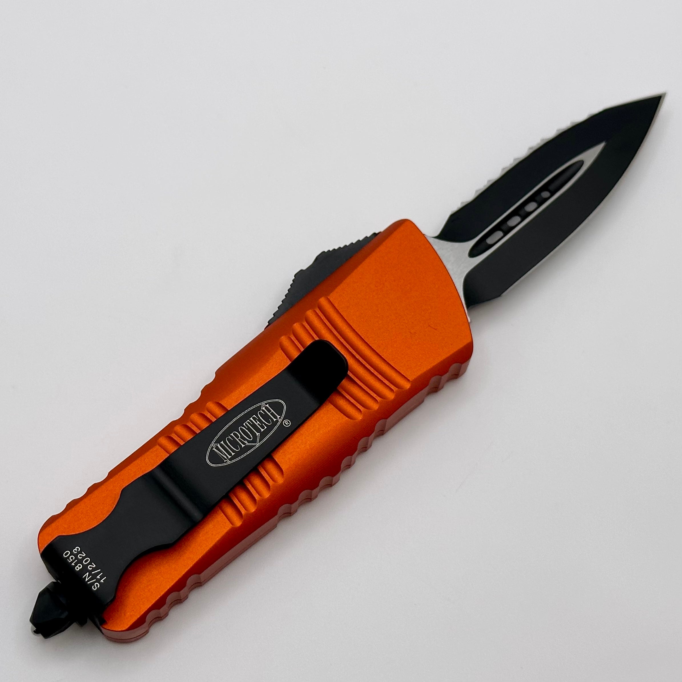 Microtech Mini Troodon Double Edge Full Serrated & Orange 238-3OR