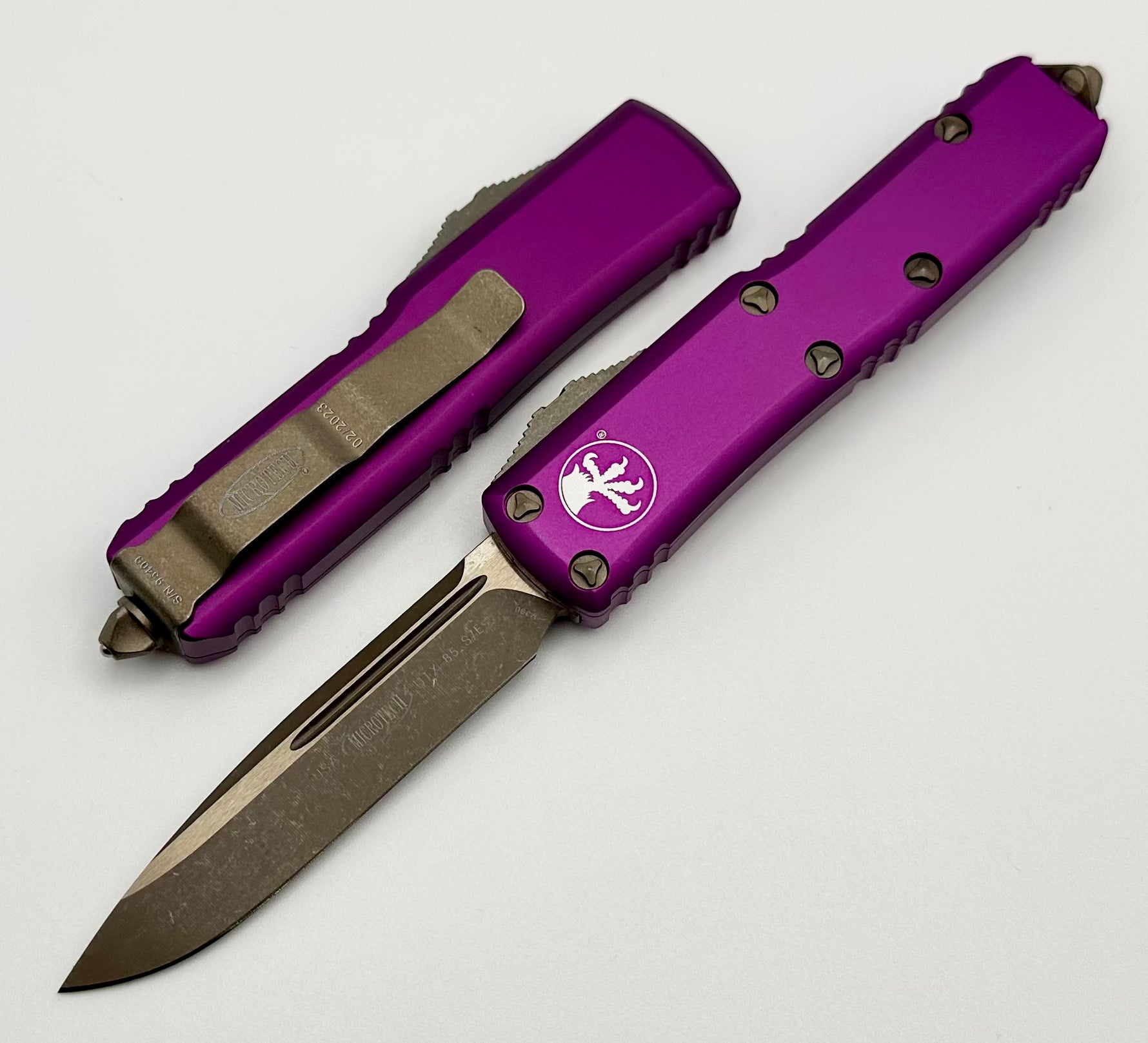 Microtech UTX-85 Apocalyptic Bronze Standard & Violet 231-13APVI