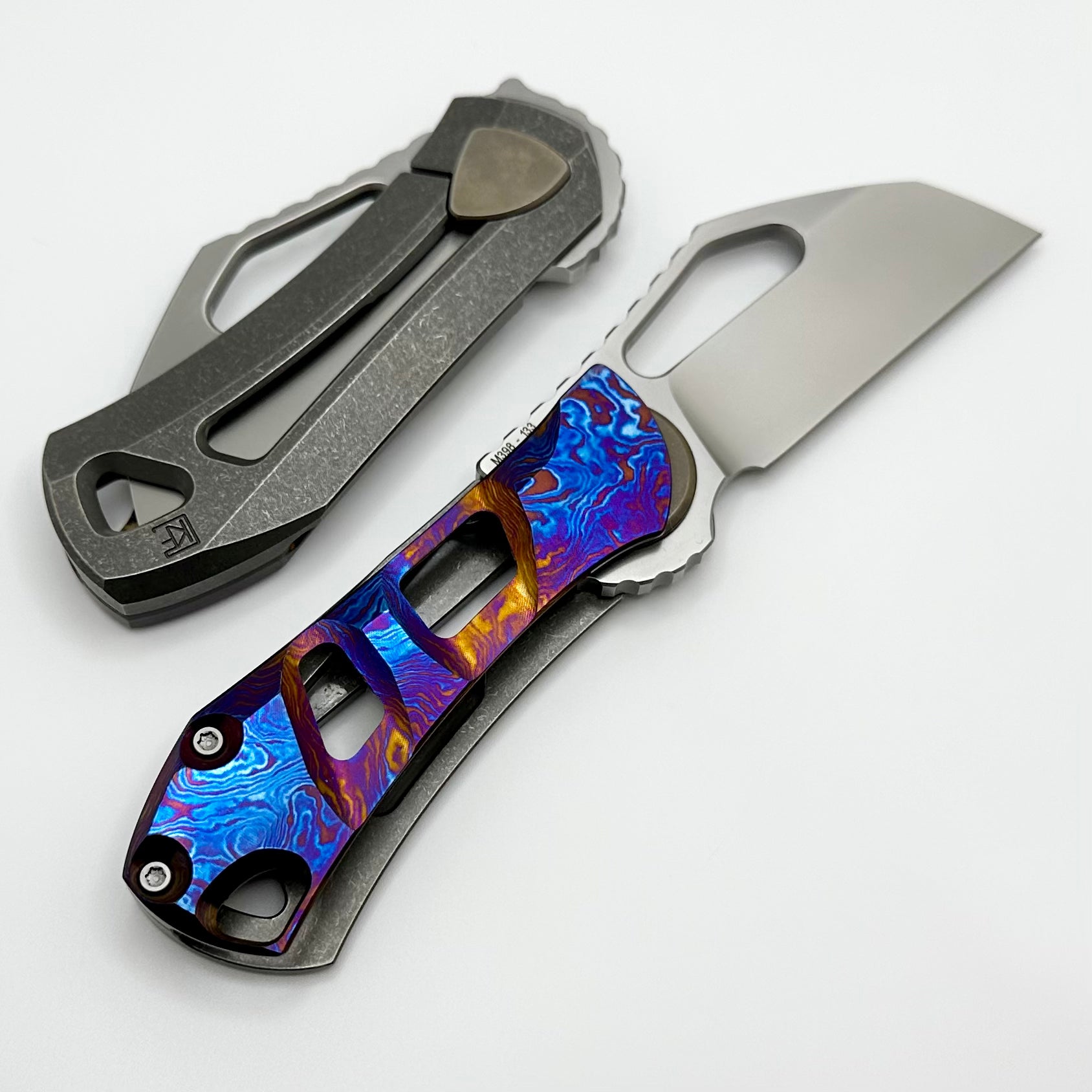 Custom Knife Factory OK Chisel M398 and Titanium/Timascus