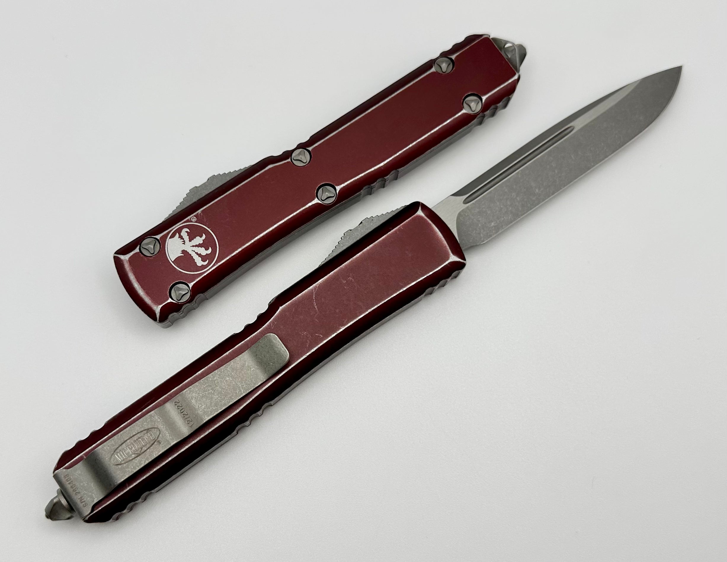 Microtech Ultratech Single Edge & Distressed Merlot 121-10DMR