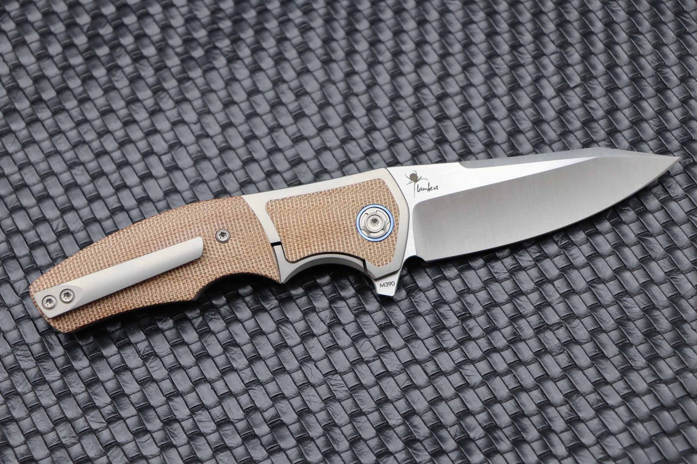 Reate Knives Mini Crossroads w/ Brown Micarta Inlays & M390