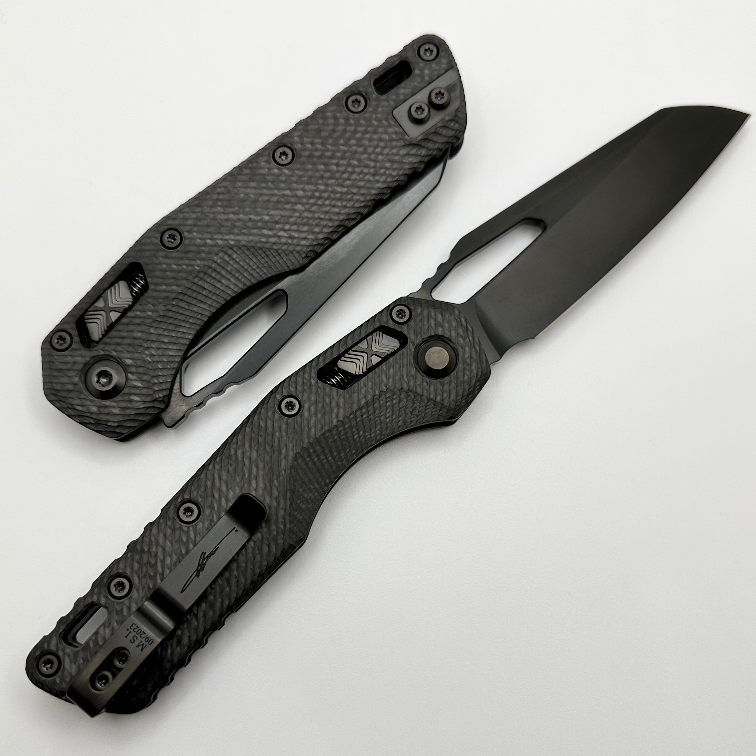 Microtech Knives MSI RAM LOK Fluted Carbon Fiber & DLC M390MK Signature Series 210-1DLCTFLCFS