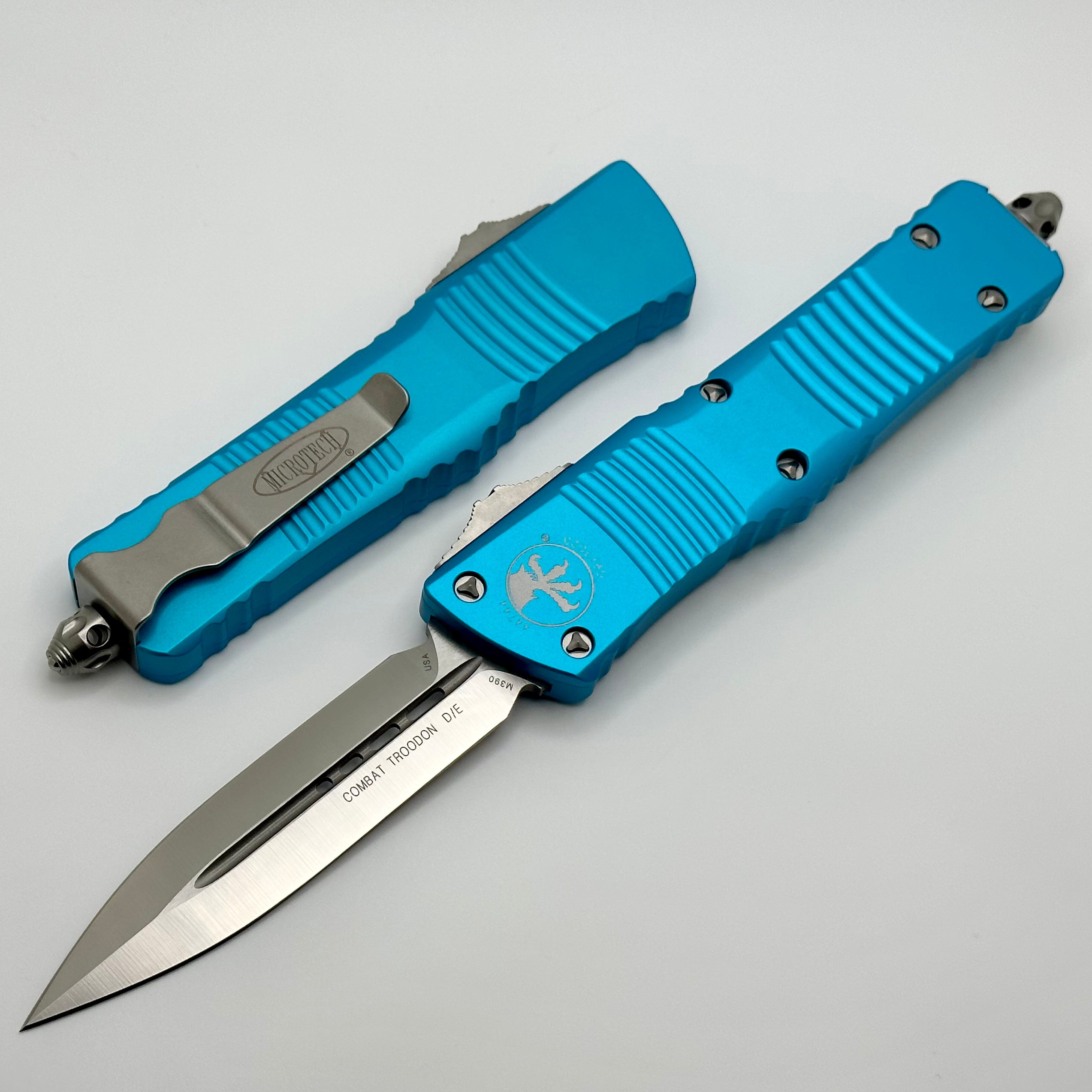 Microtech Combat Troodon D/E Turquoise Satin Standard 142-4TQ