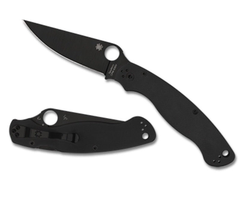 Spyderco Knives Military 2 Black G-10 & DLC CPM-S30V C36GPBK2