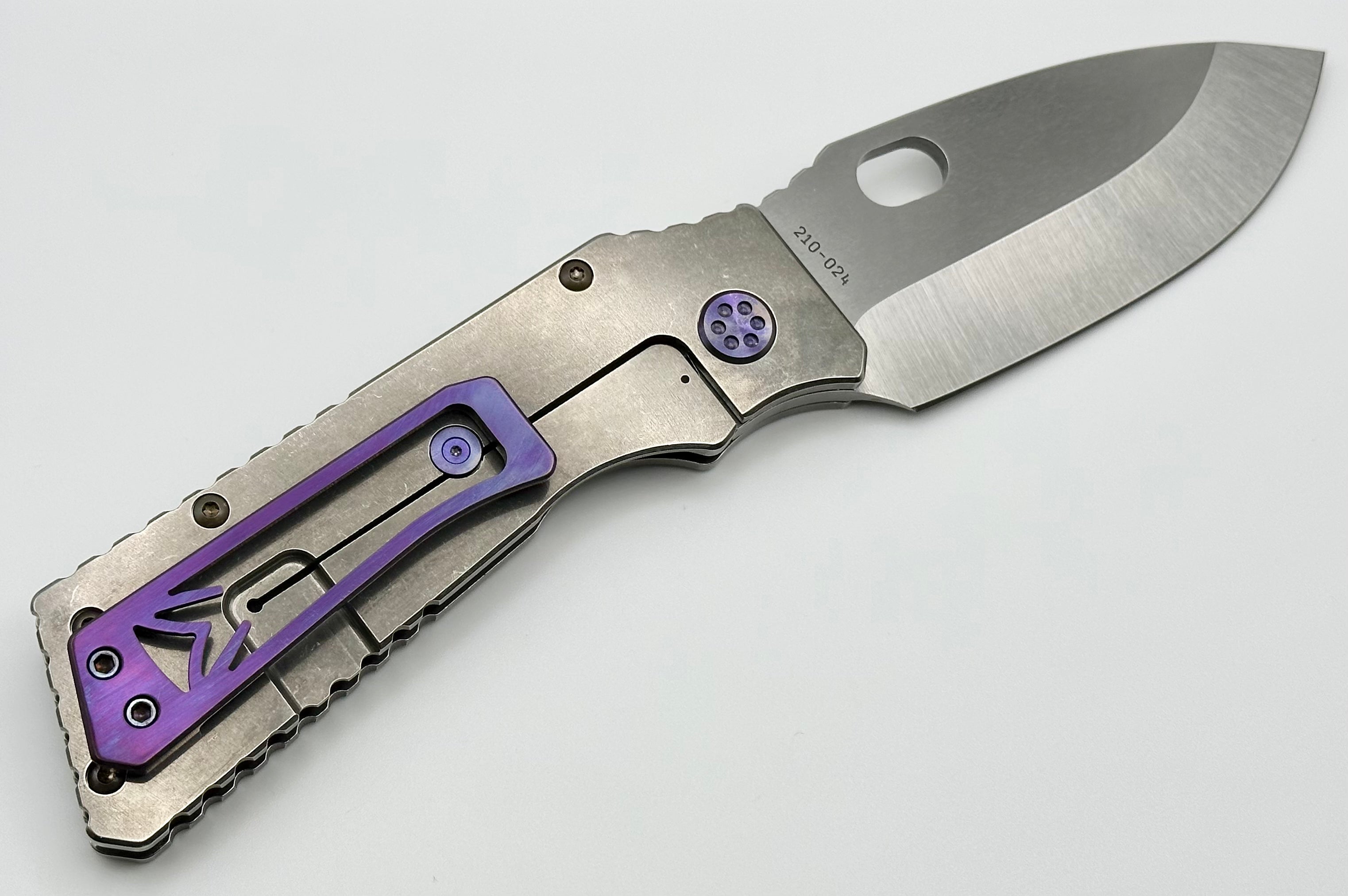 Medford TFF-1 Tumbled Handles w/ Violet Hardware/Clip & Tumbled S45VN