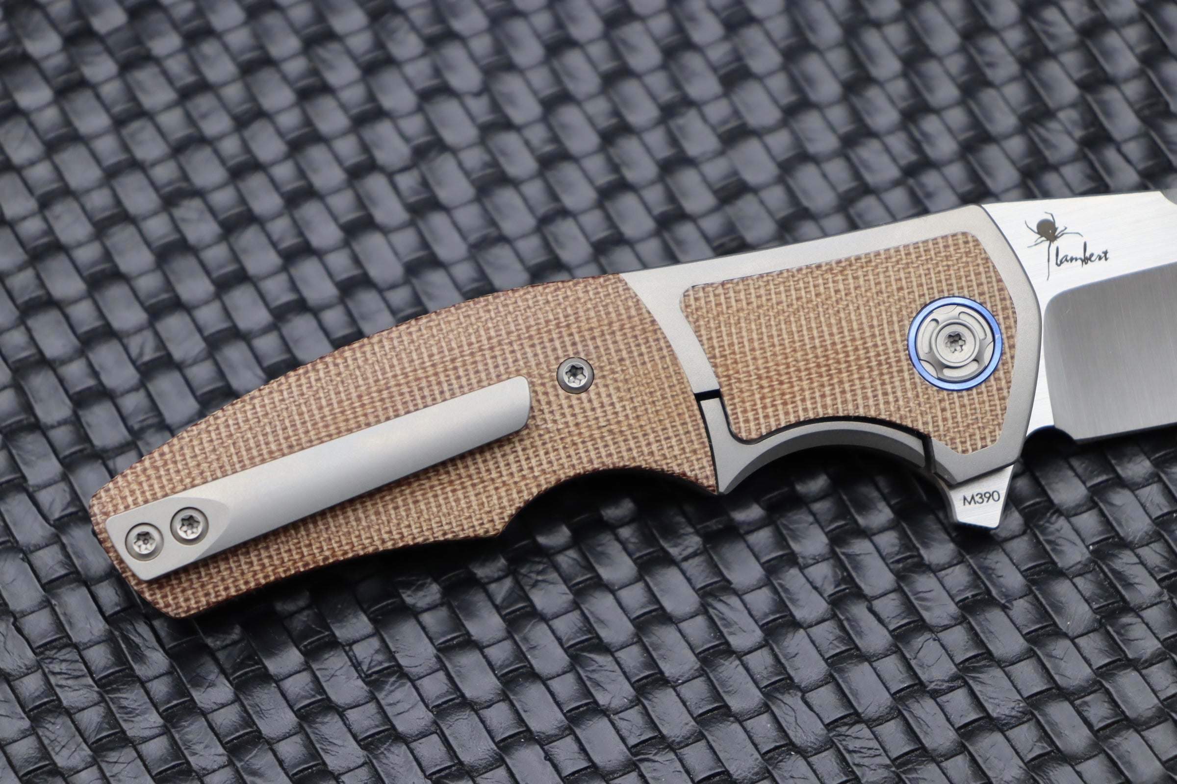 Reate Knives Mini Crossroads w/ Brown Micarta Inlays & M390