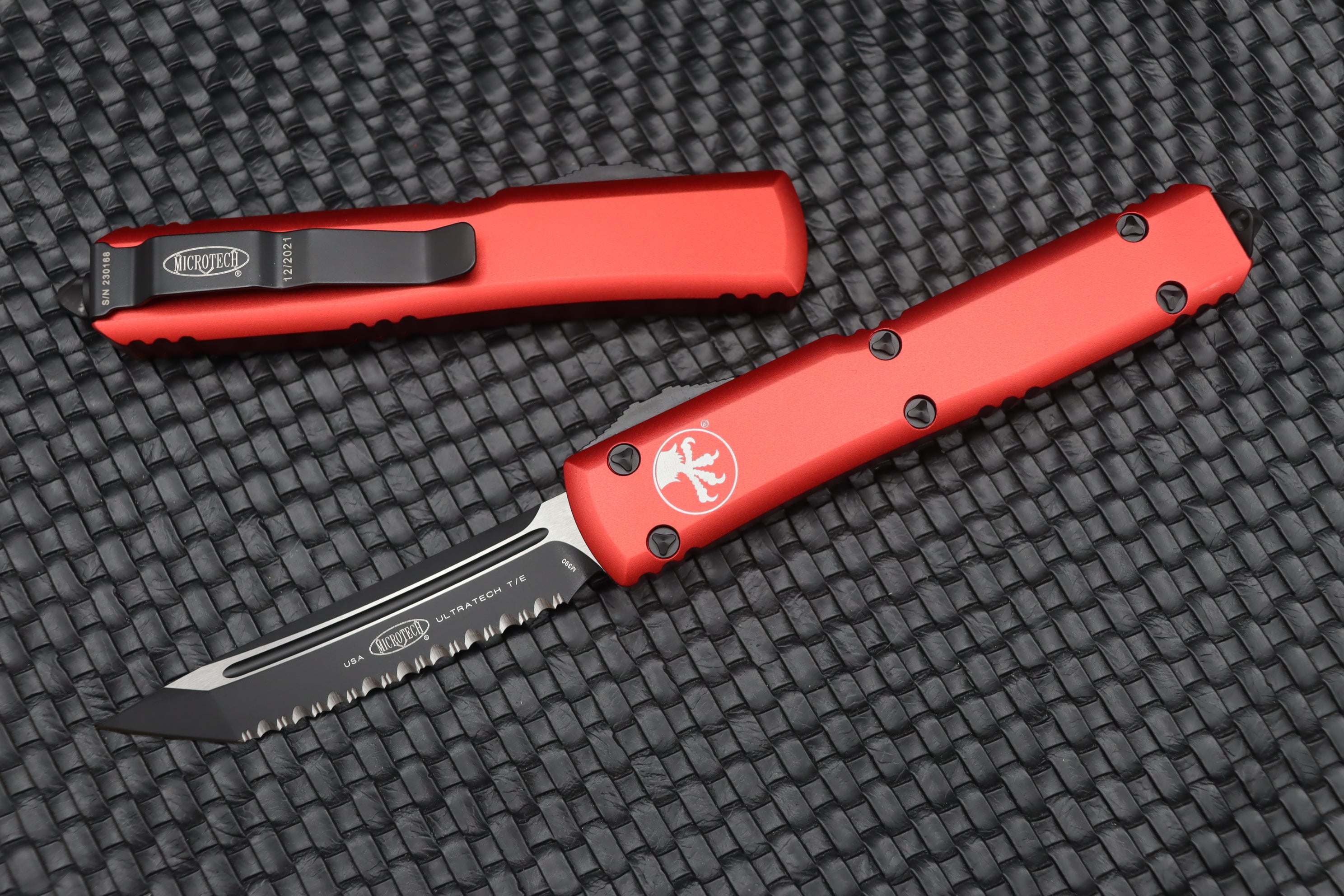 Microtech Ultratech T/E Red Full Serrated 123-3RD