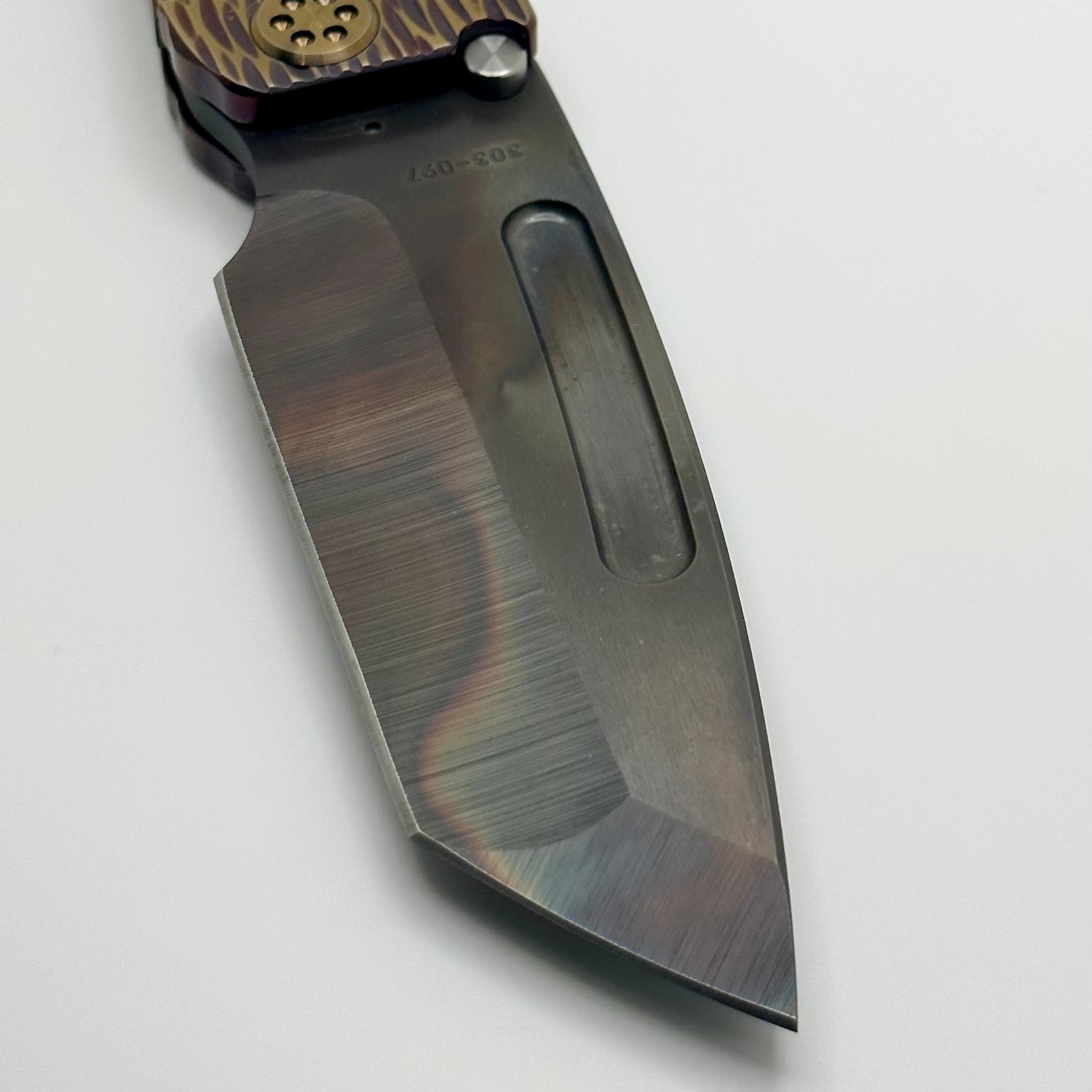 Medford Marauder H Violet/Bronze Dragon Skin Sculpted Handles w/ Bronze Hardware & S45VN Vulcan Tanto