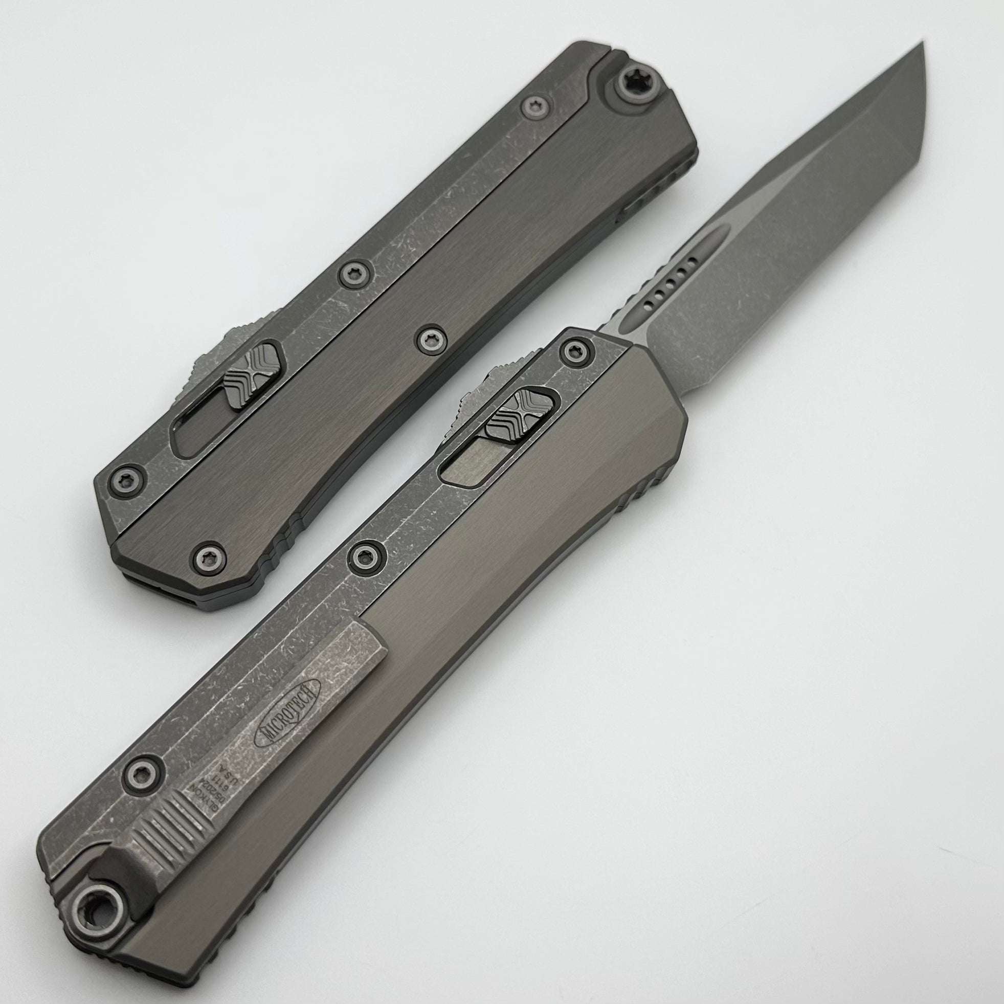 Microtech Glykon Apocalyptic Natural Clear Standard Tanto 185-10APNC