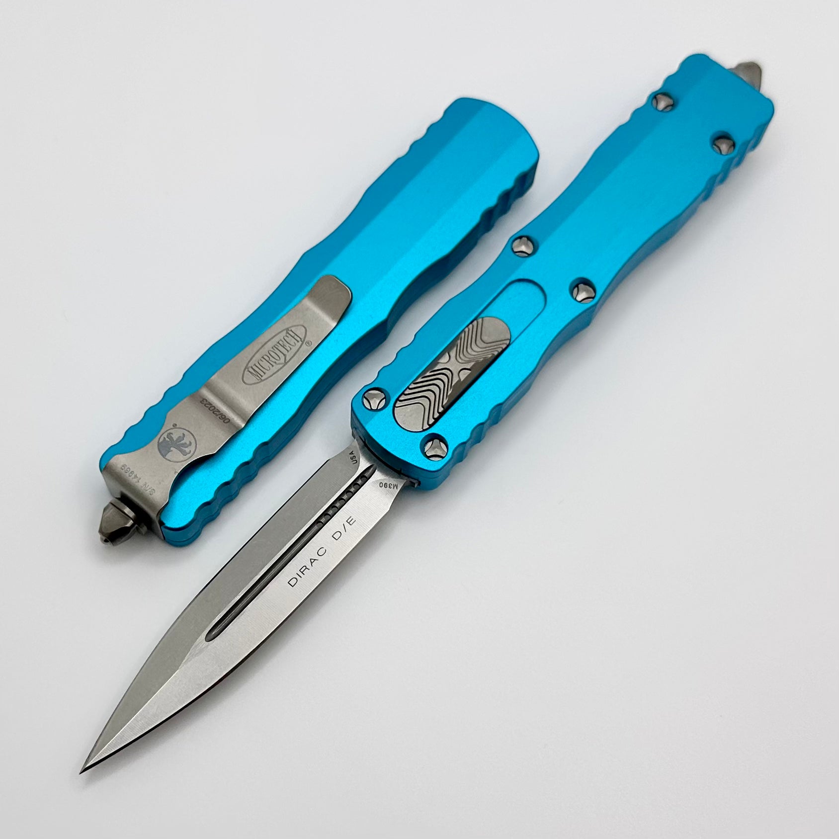 Microtech Dirac D/E Stonewash Standard & Turquoise 225-10TQ