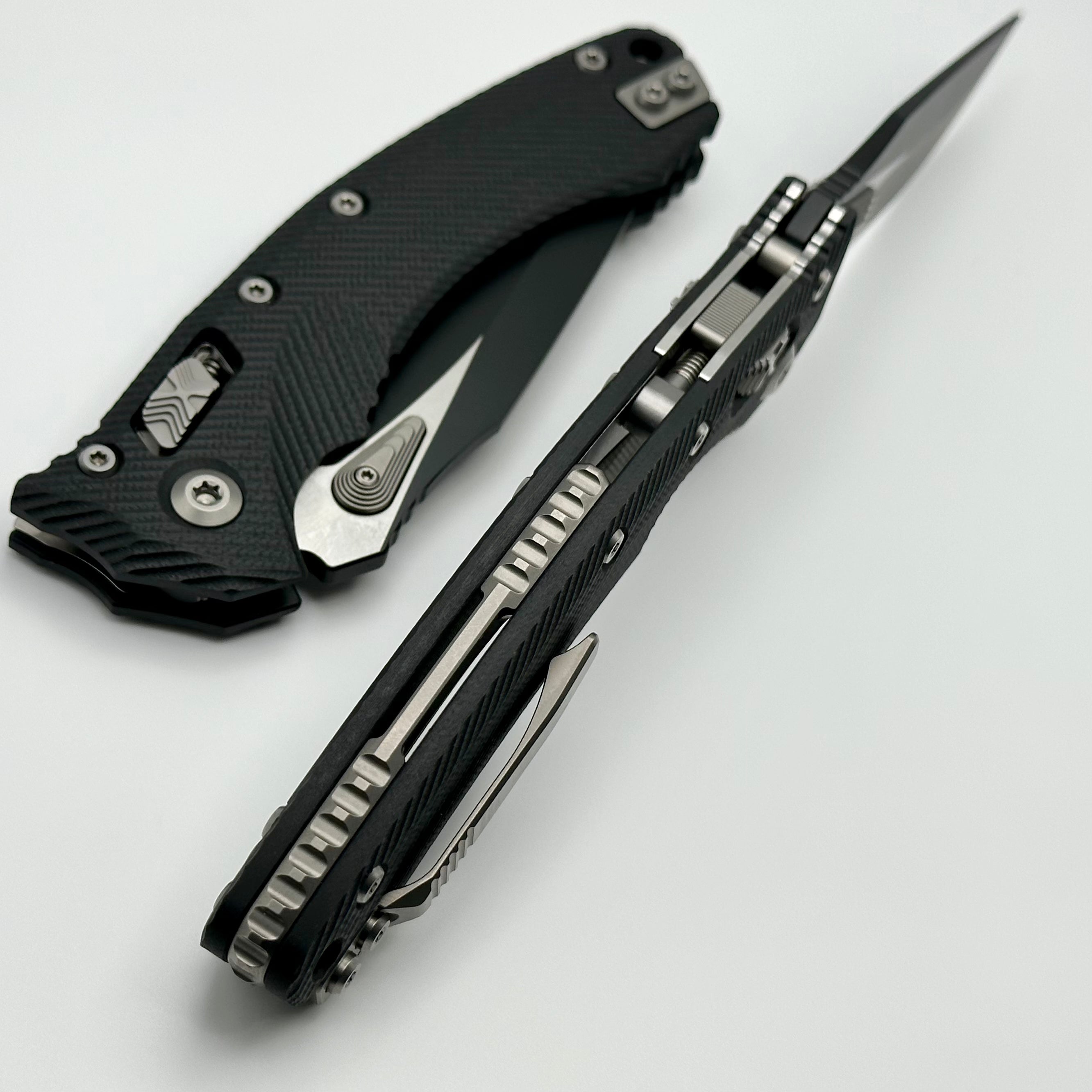 Microtech Amphibian RAM LOK Black Fluted G-10 & Black M390MK 137RL-1FLGTBK