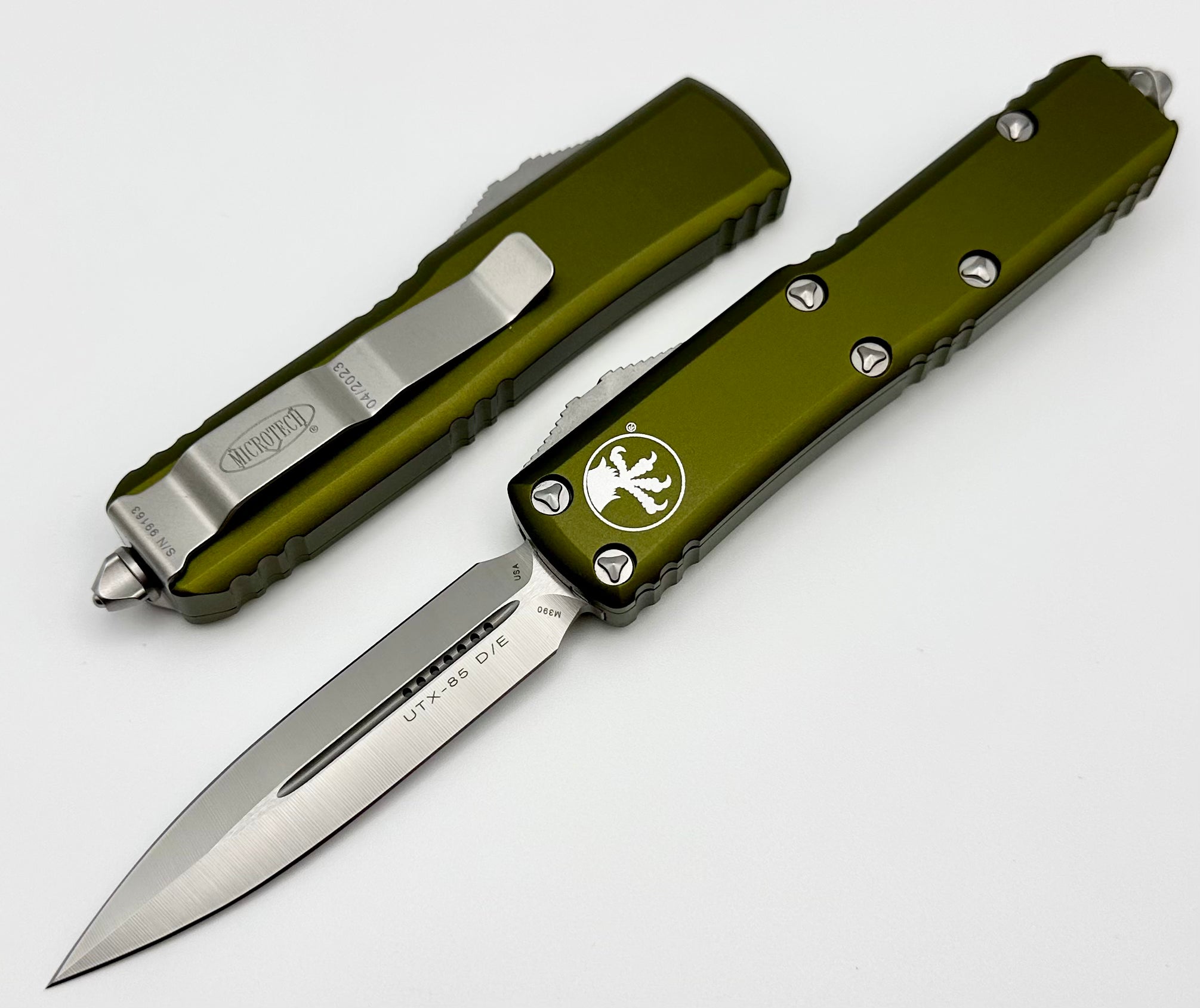 Microtech UTX-85 Double Edge Satin Standard & OD Green 232-4OD