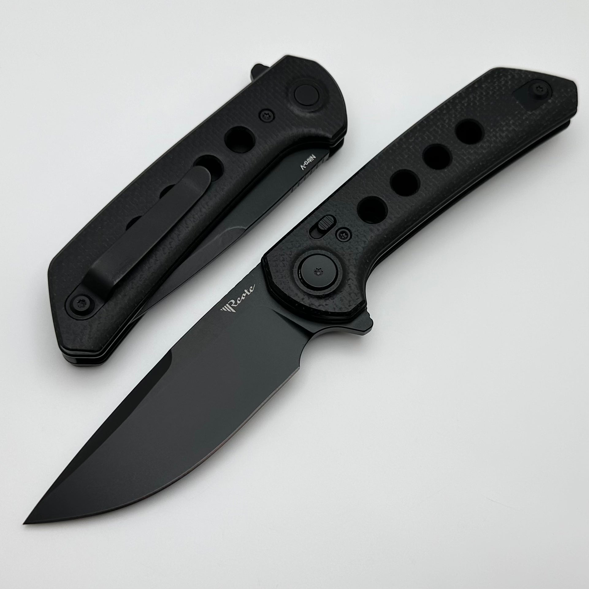 Reate Knives PL-XF Black Micarta w/ Black G-10 Inlays & PVD Nitro-V