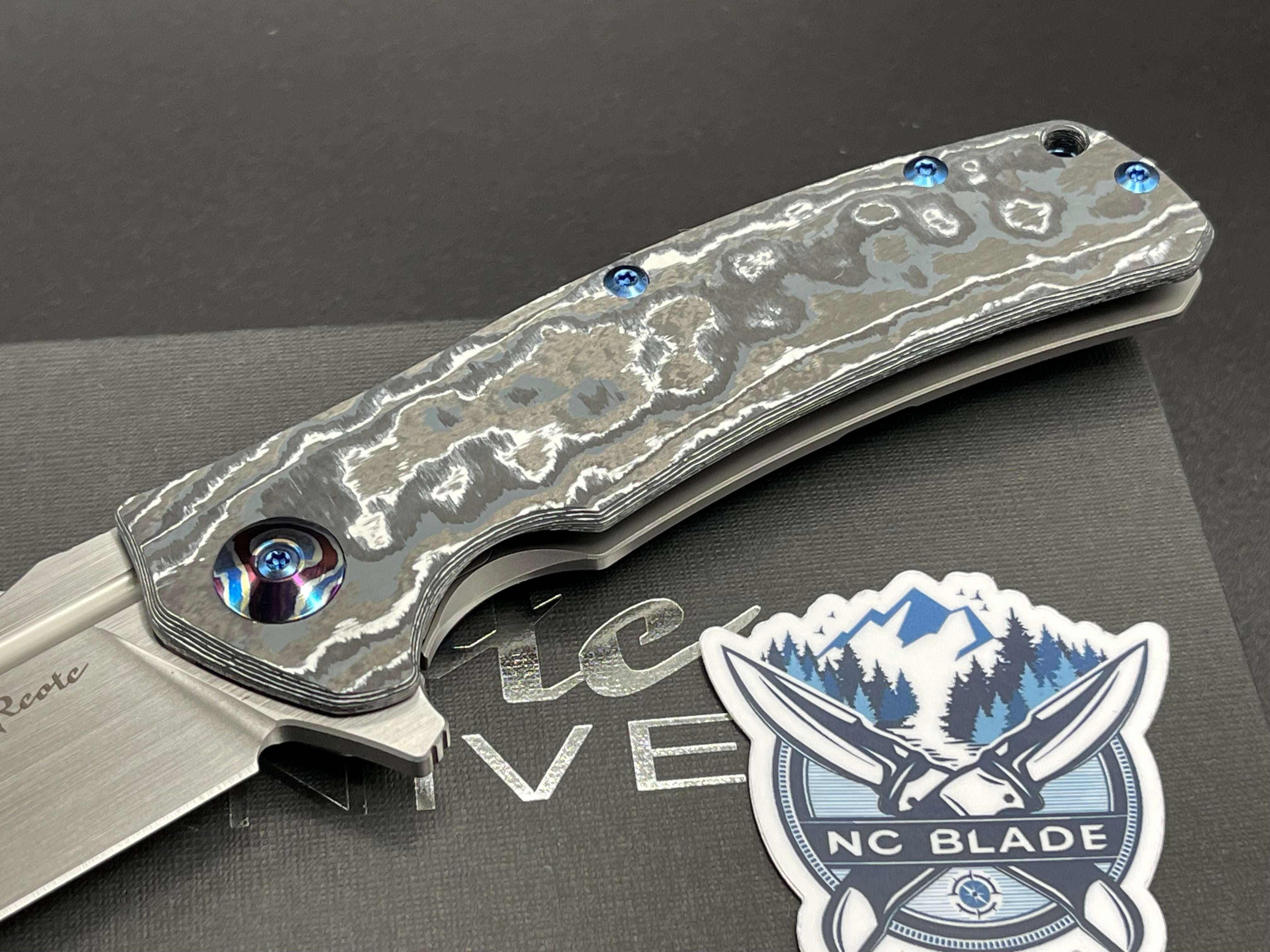 Reate Knives Horizon D White Storm Fat Carbon & Chad Nichols MokuTi Exclusive