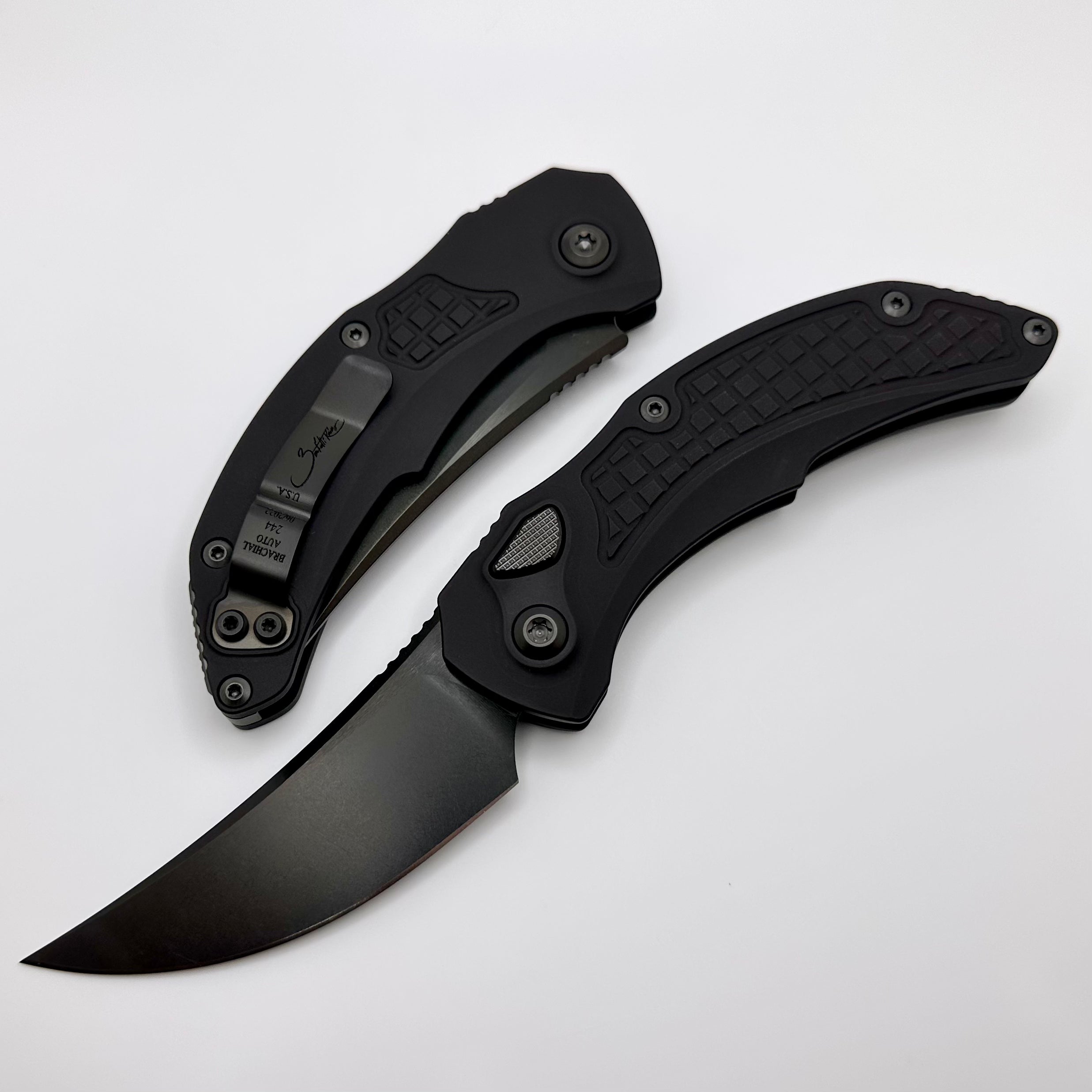 Microtech Knives & Bastinelli Brachial DLC Shadow Signature Series 268A-1DLCTSH