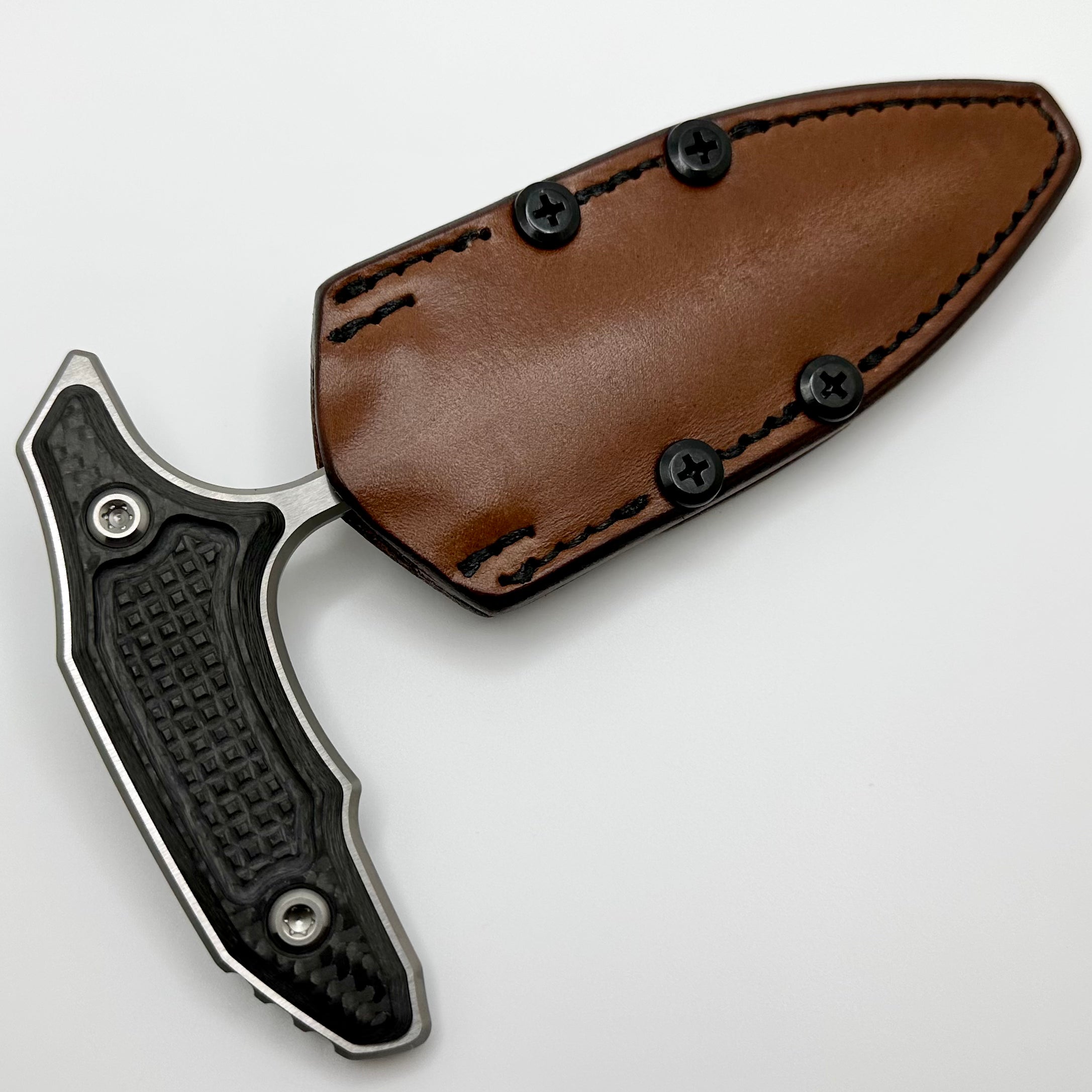 Marfione Custom Knives Hypnotic Mirror Polish M390 & Carbon Fiber w/ Two Tone Hardware