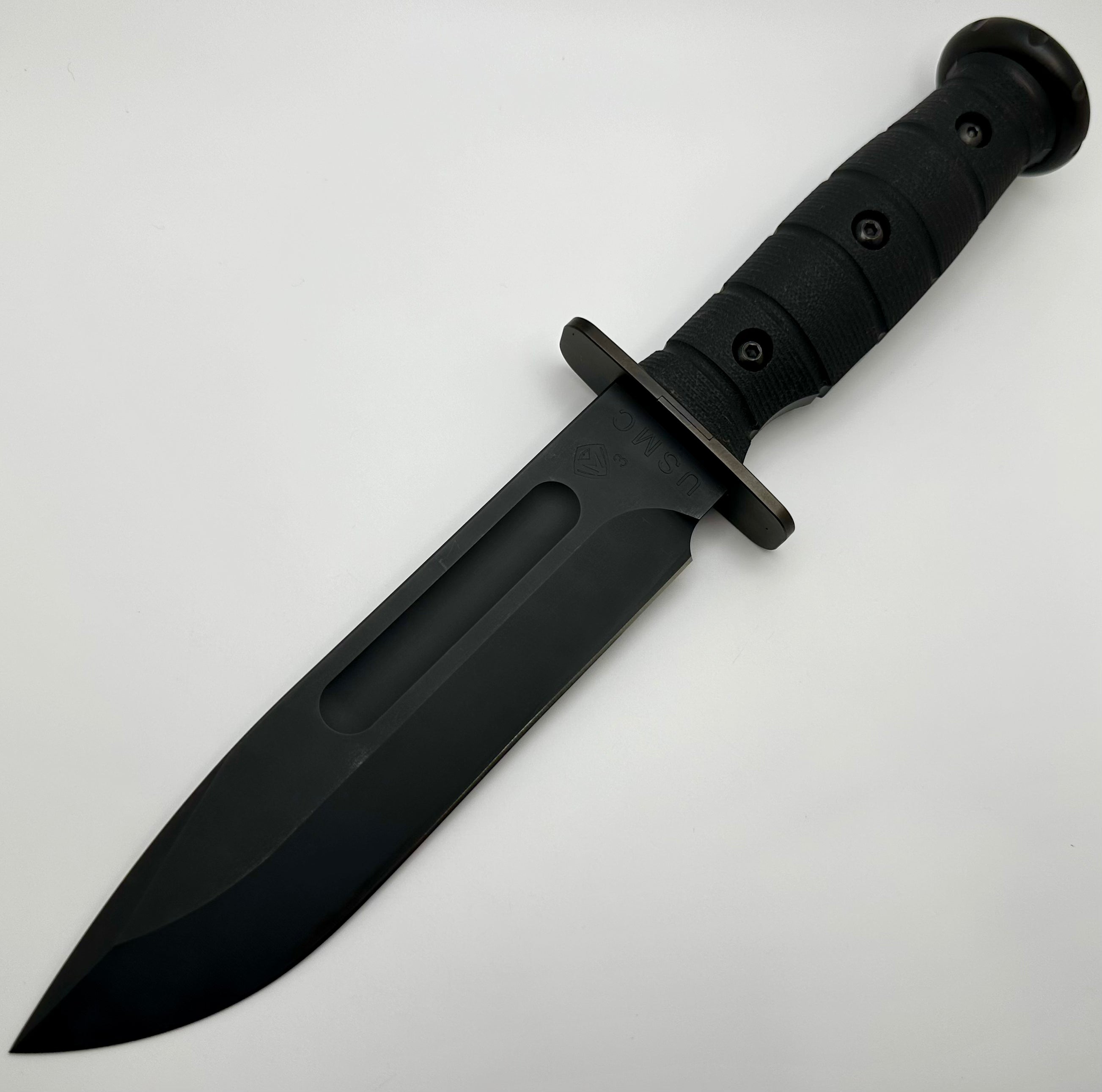 Medford Knife USMC Fighter Fixed Blade CPM-3V DLC & Black G-10 w/ Black Hardware