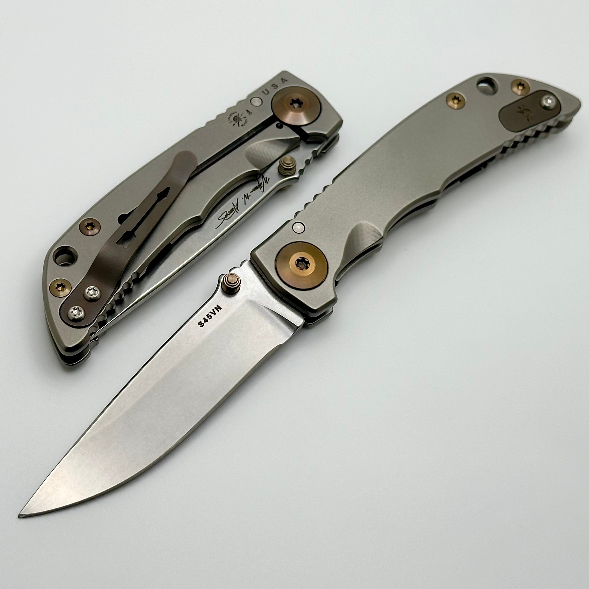 Spartan Blades Harsey Folder 3.25 Stonewashed w/ Bronze Accents SHF SF10SWBZ